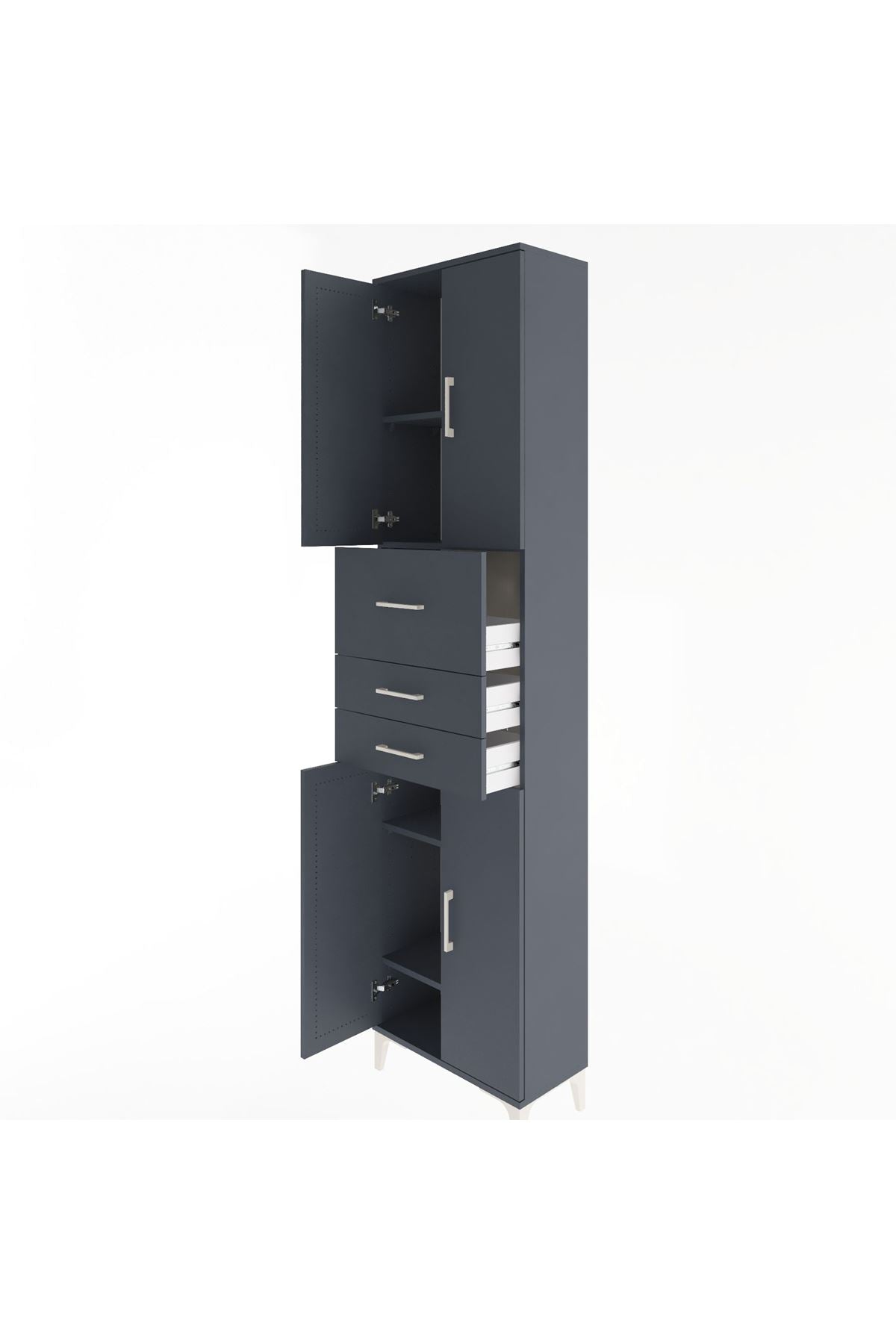 Arges Dolap 4 Raflı 3 Çekmeceli 4 Kapaklı 60x30x243 - S32M033V5A