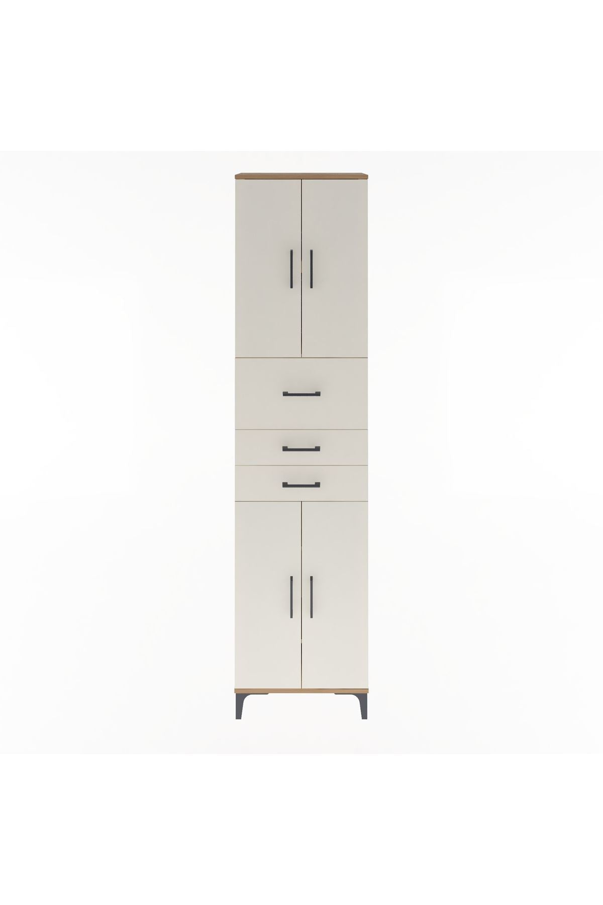 Arges Dolap 4 Raflı 3 Çekmeceli 4 Kapaklı 60x30x243 - S32M033V7A