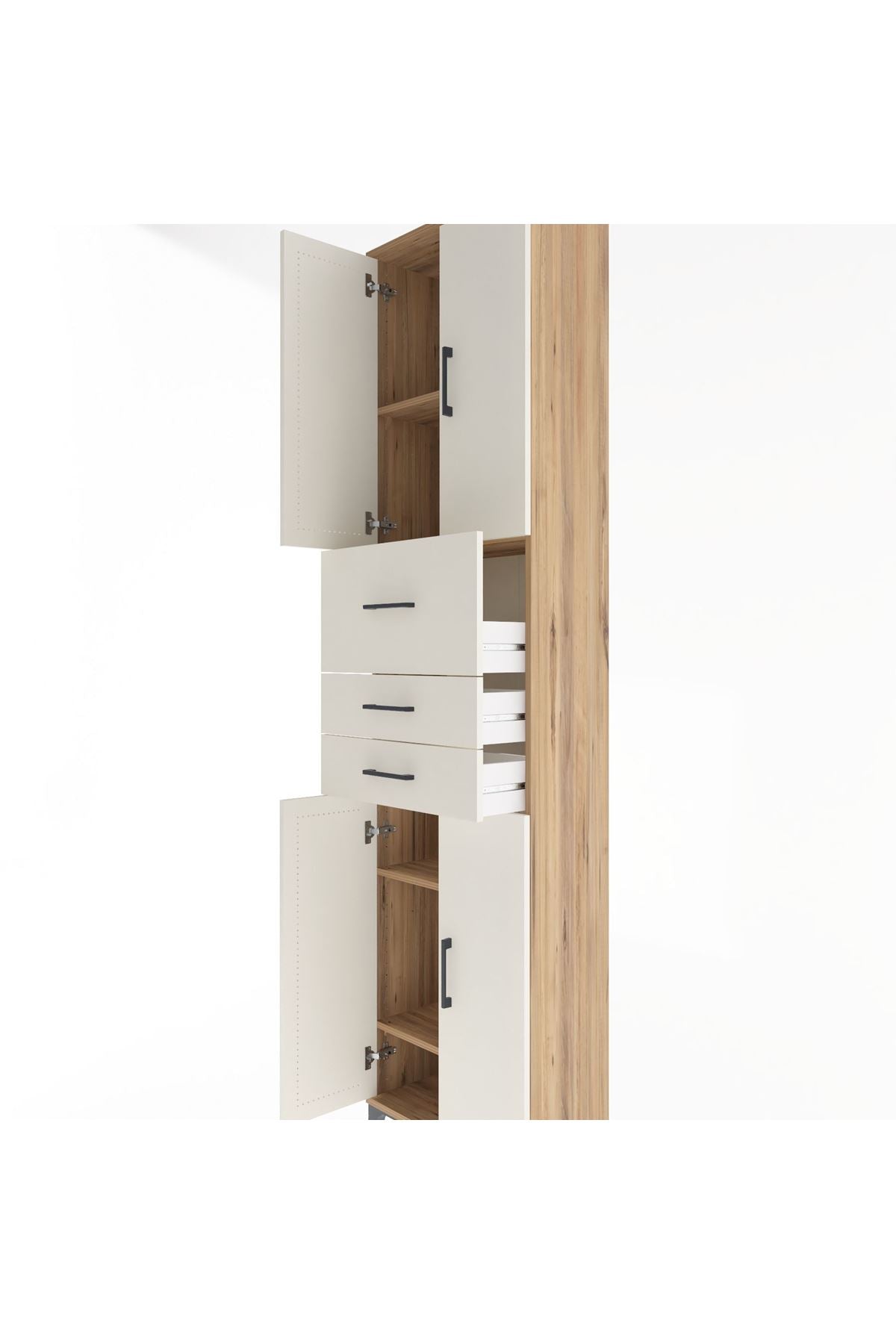 Arges Dolap 4 Raflı 3 Çekmeceli 4 Kapaklı 60x30x243 - S32M033V7A