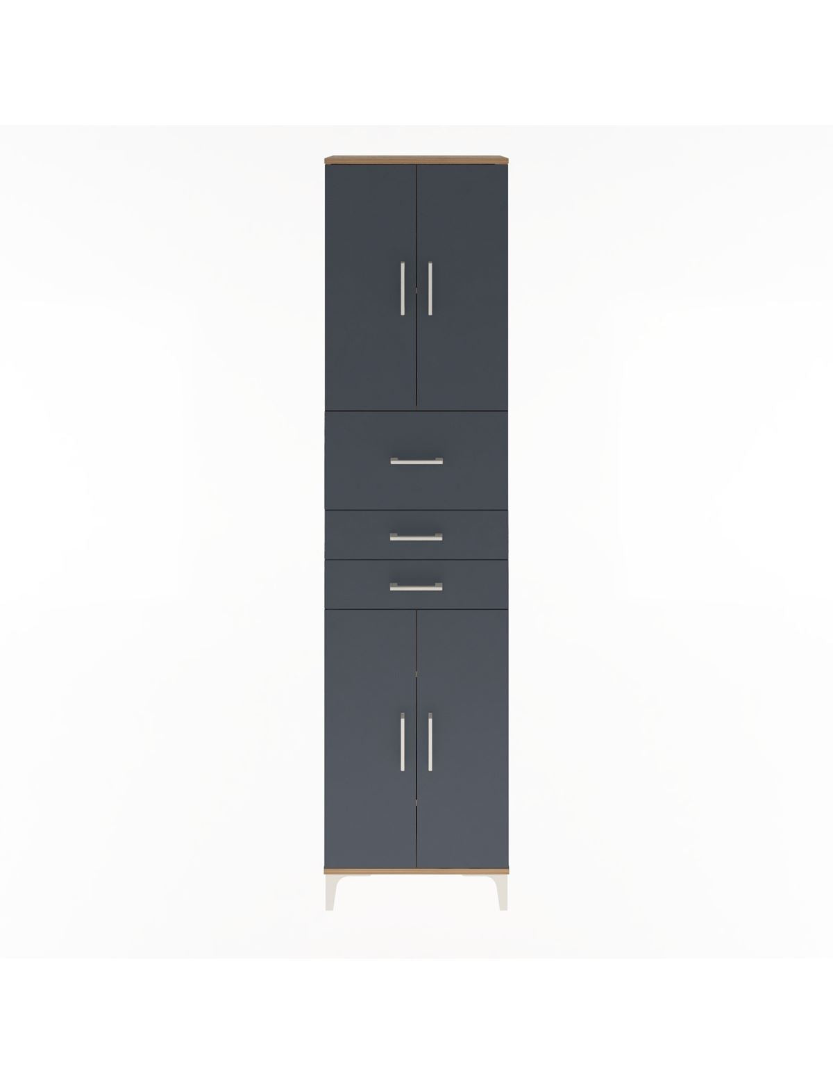 Arges Dolap 4 Raflı 3 Çekmeceli 4 Kapaklı 60x30x243 - S32M033V8A