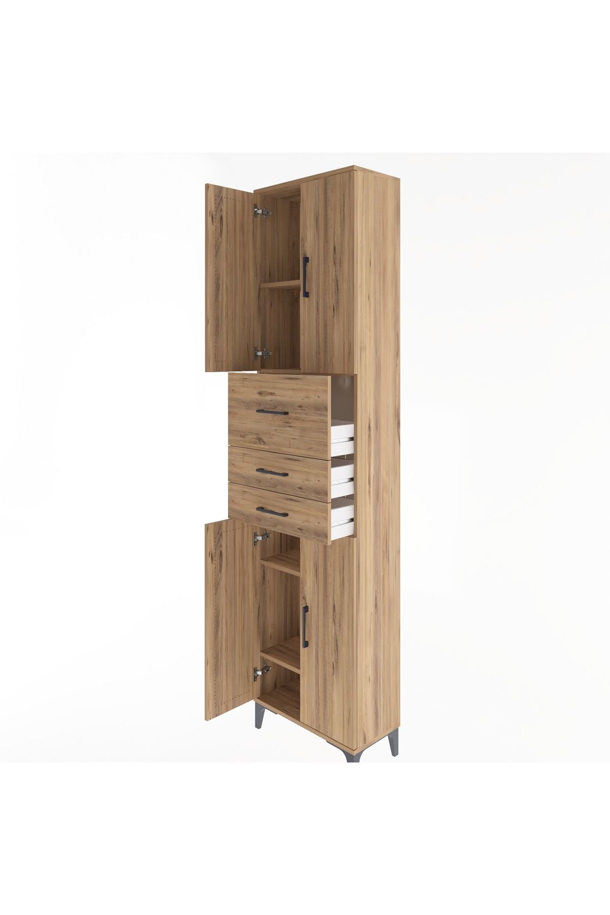 Arges Dolap 4 Raflı 3 Çekmeceli 4 Kapaklı 60x30x243 - S32M033V9A