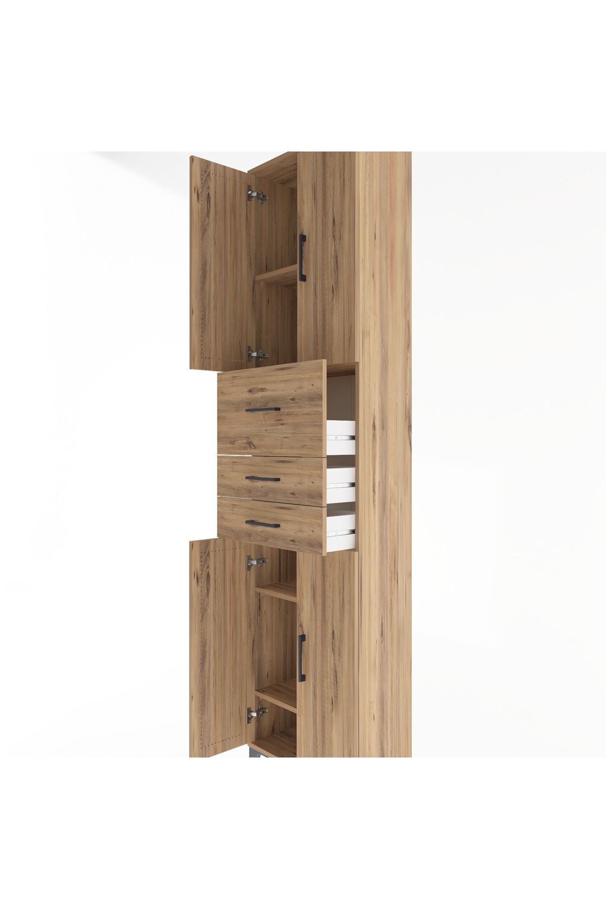 Arges Dolap 4 Raflı 3 Çekmeceli 4 Kapaklı 60x30x243 - S32M033V9A