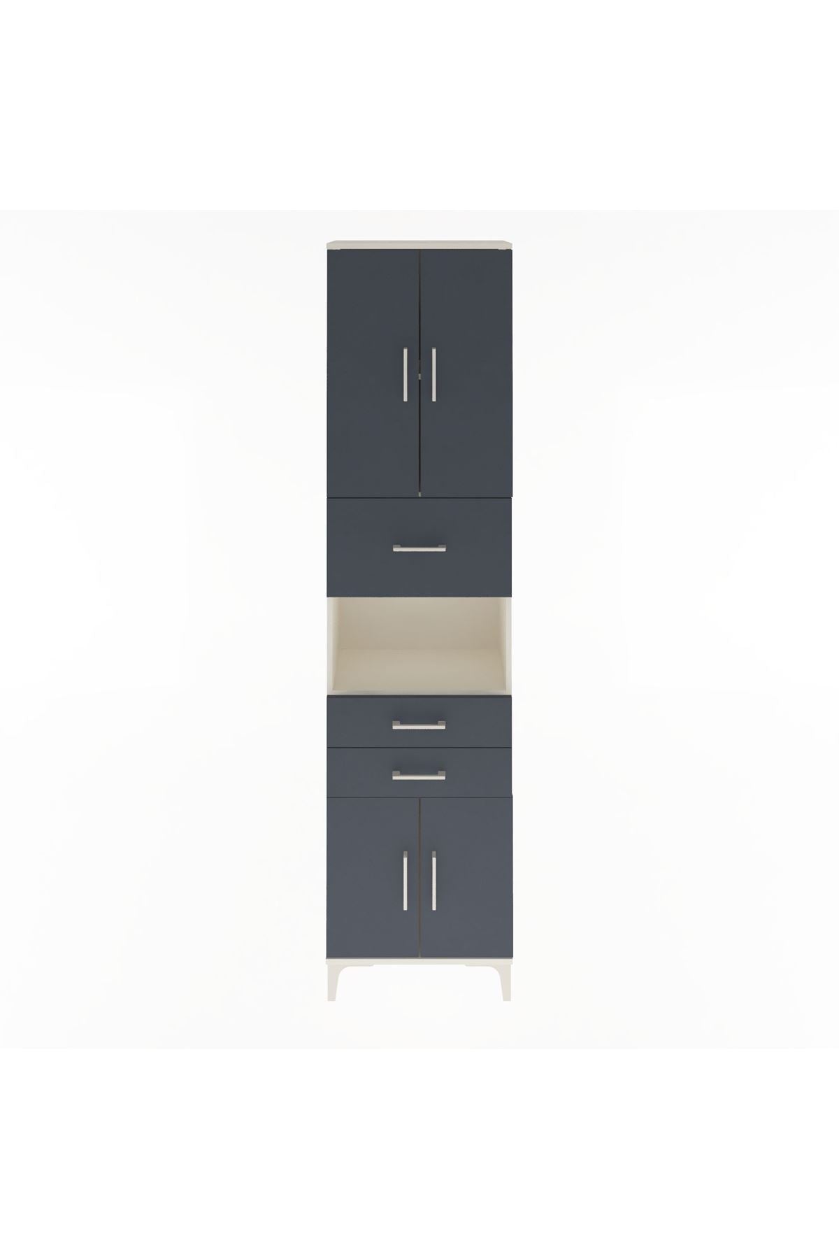Arges Dolap 3 Raflı 3 Çekmeceli 4 Kapaklı 60x30x243 - S32M034V2A
