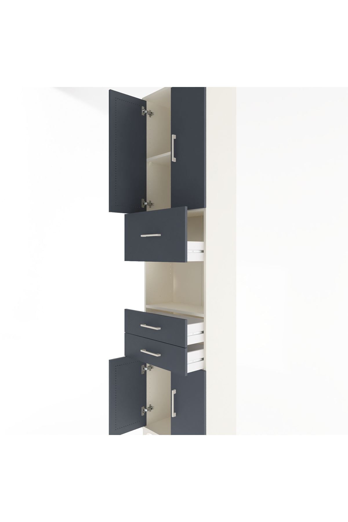 Arges Dolap 3 Raflı 3 Çekmeceli 4 Kapaklı 60x30x243 - S32M034V2A