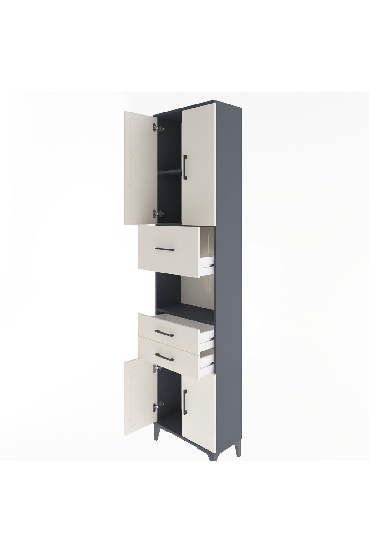 Arges Dolap 3 Raflı 3 Çekmeceli 4 Kapaklı 60x30x243 - S32M034V4A