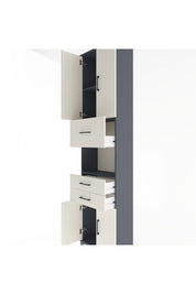 Arges Dolap 3 Raflı 3 Çekmeceli 4 Kapaklı 60x30x243 - S32M034V4A