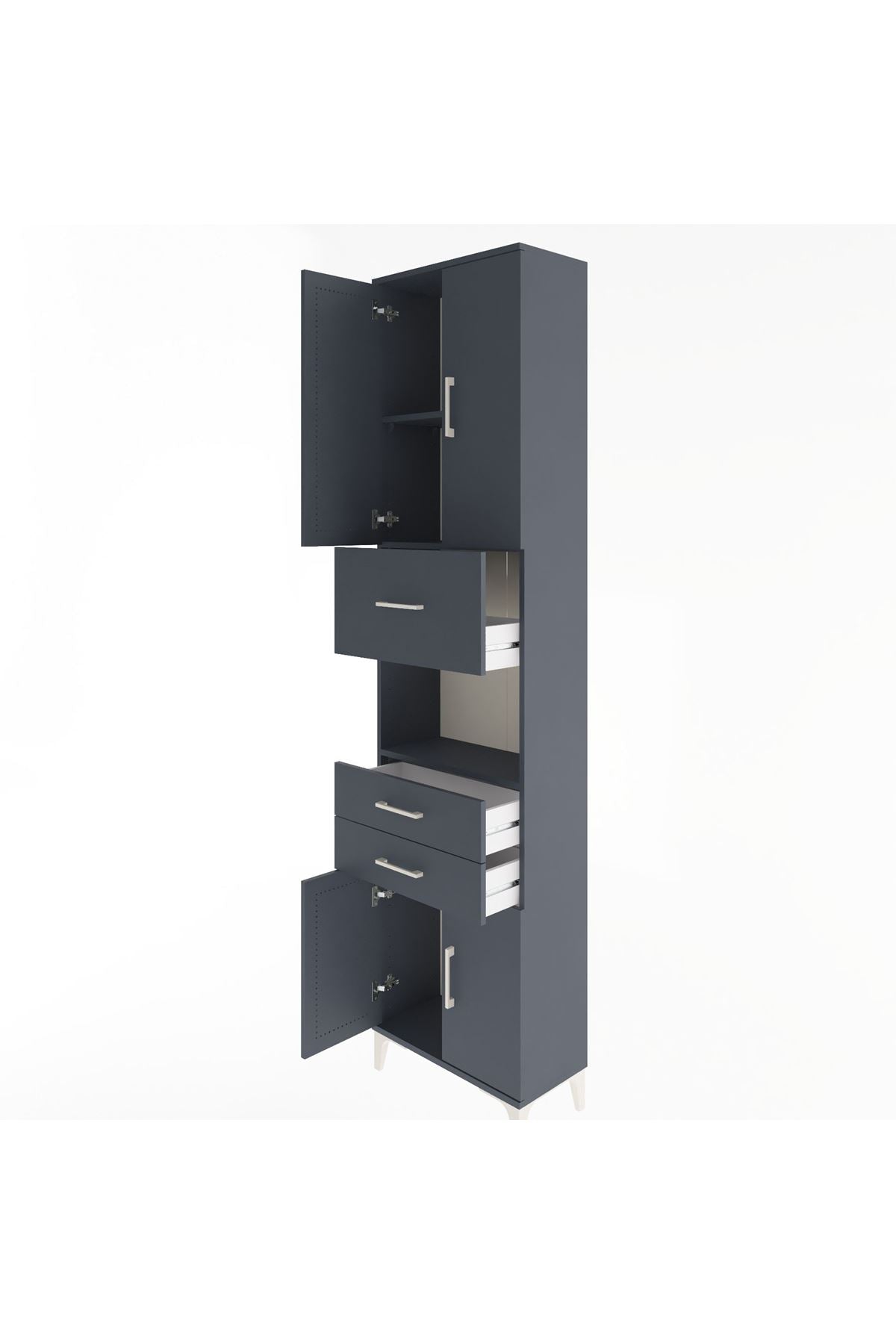 Arges Dolap 3 Raflı 3 Çekmeceli 4 Kapaklı 60x30x243 - S32M034V5A