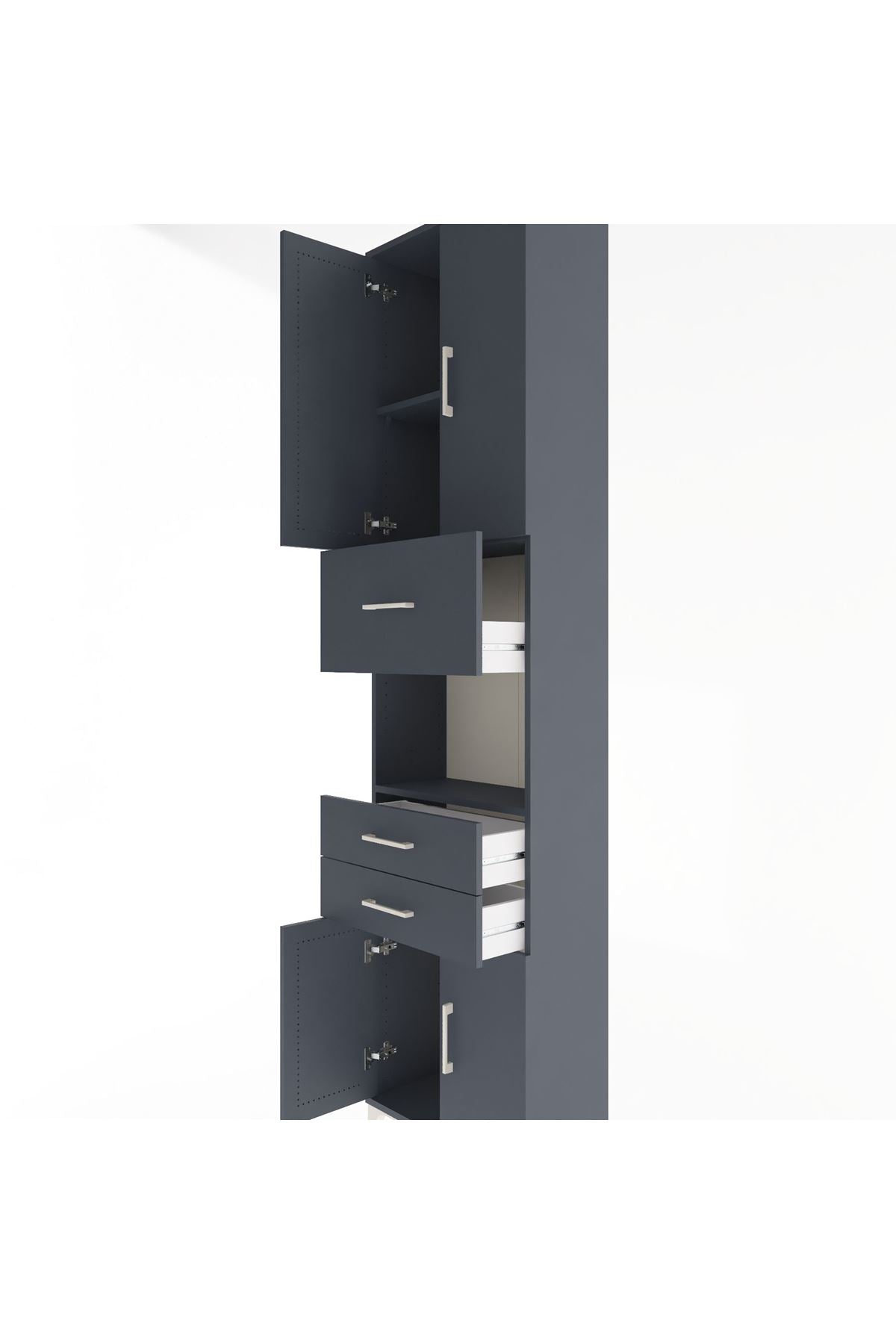 Arges Dolap 3 Raflı 3 Çekmeceli 4 Kapaklı 60x30x243 - S32M034V5A