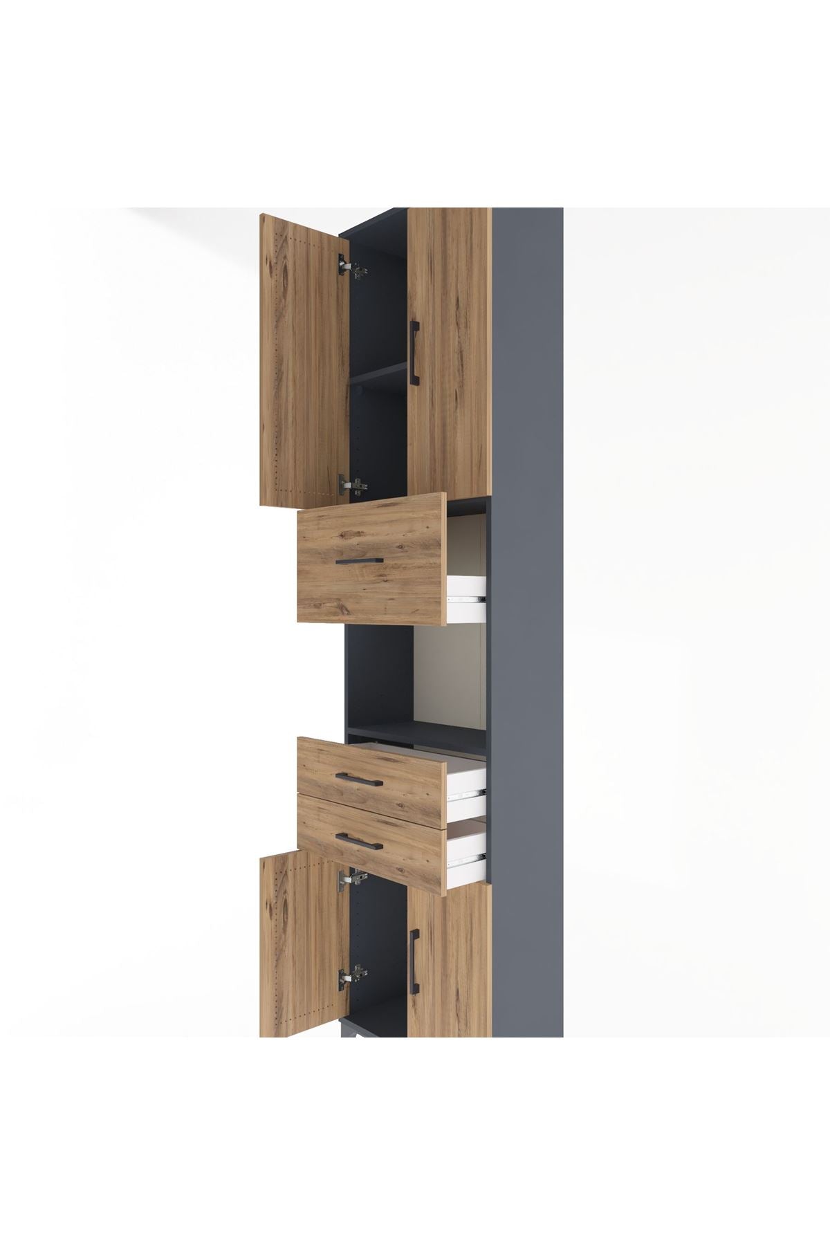 Arges Dolap 3 Raflı 3 Çekmeceli 4 Kapaklı 60x30x243 - S32M034V6A