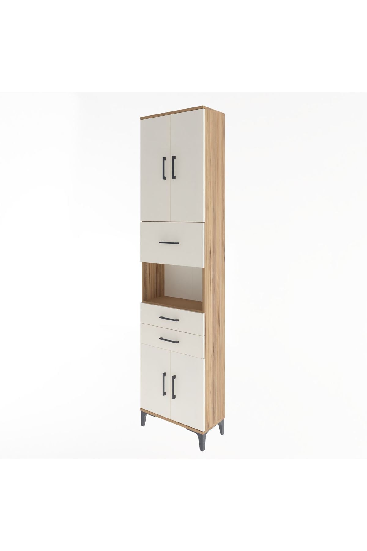 Arges Dolap 3 Raflı 3 Çekmeceli 4 Kapaklı 60x30x243 - S32M034V7A