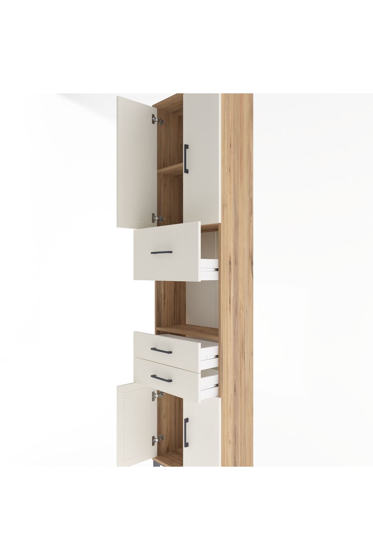 Arges Dolap 3 Raflı 3 Çekmeceli 4 Kapaklı 60x30x243 - S32M034V7A