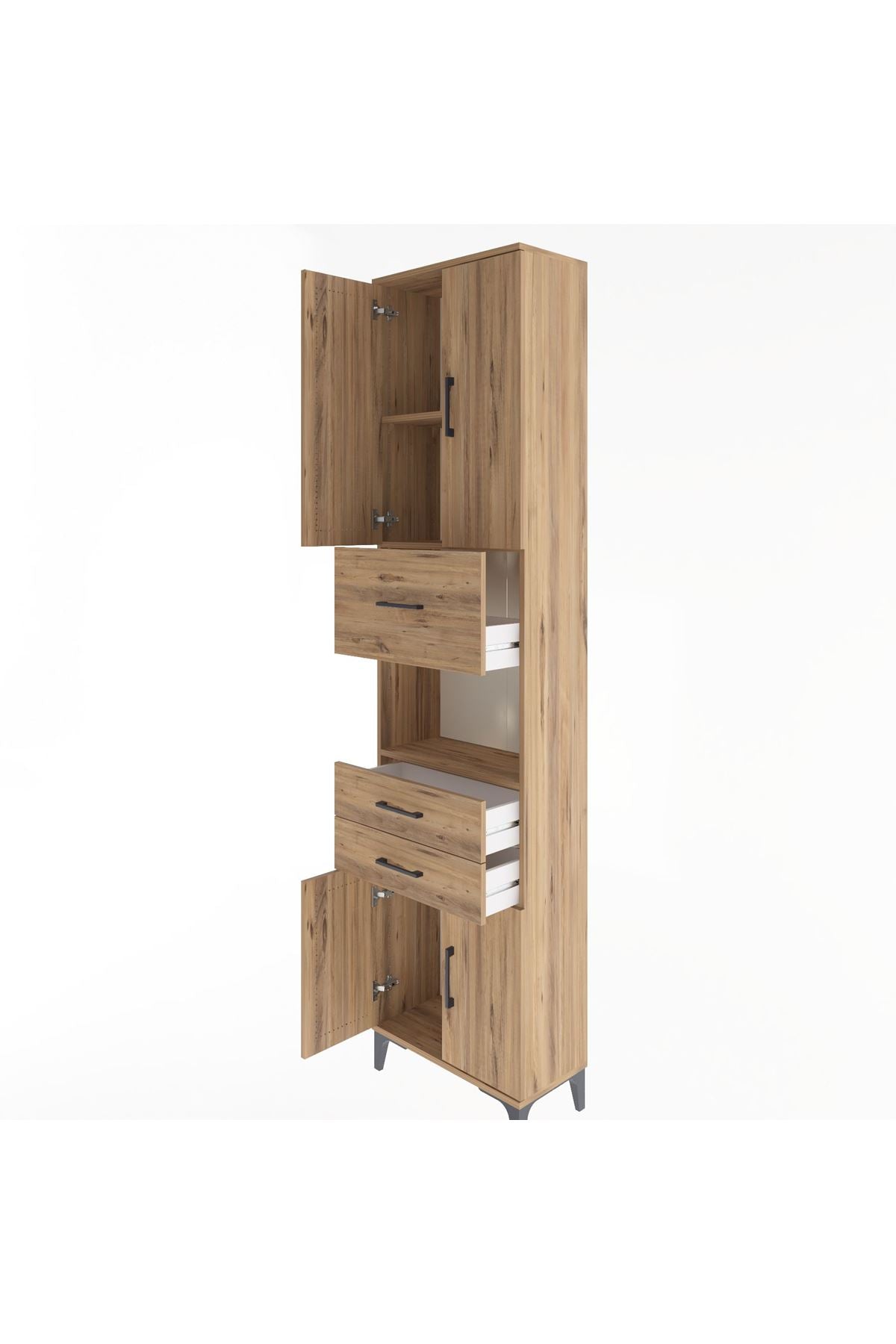 Arges Dolap 3 Raflı 3 Çekmeceli 4 Kapaklı 60x30x243 - S32M034V9A