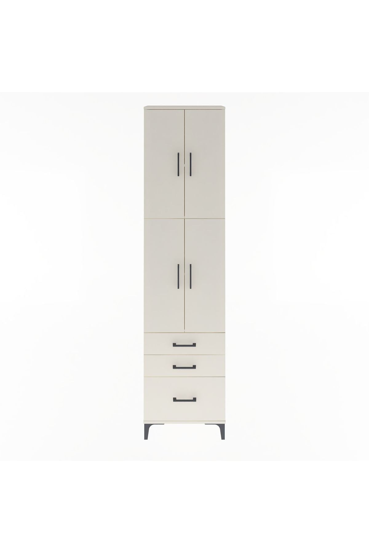 Arges Dolap 4 Raflı 3 Çekmeceli 4 Kapaklı 60x30x243 - S32M035V1A