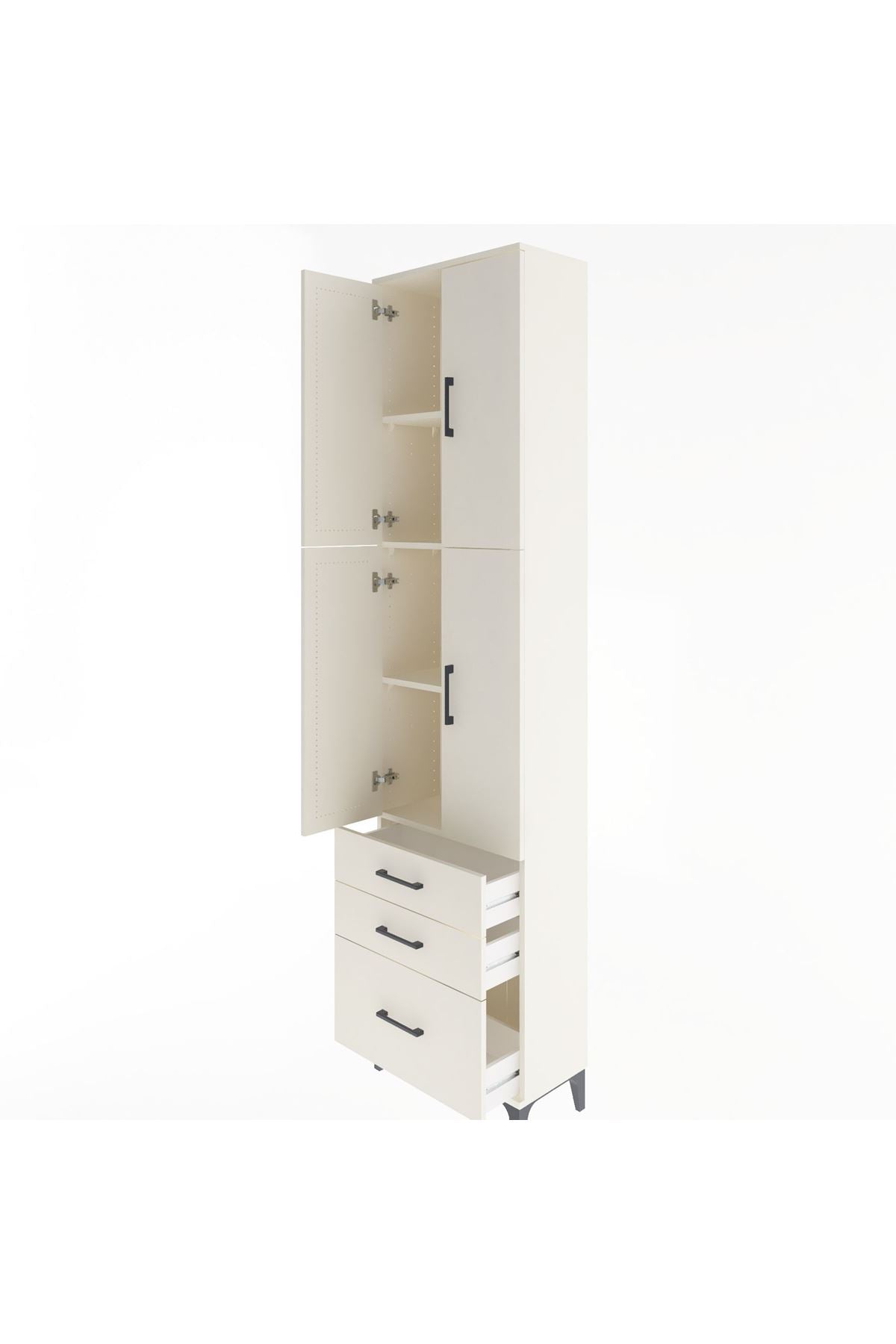 Arges Dolap 4 Raflı 3 Çekmeceli 4 Kapaklı 60x30x243 - S32M035V1A