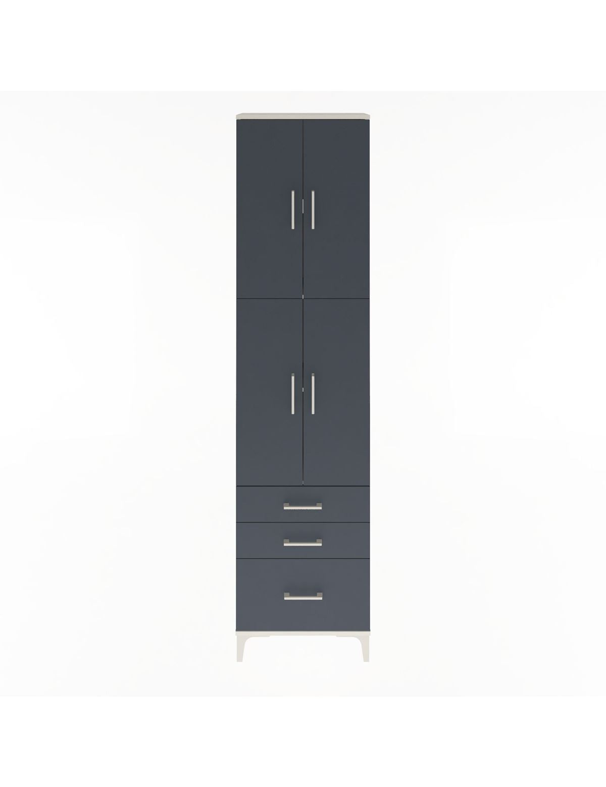 Arges Dolap 4 Raflı 3 Çekmeceli 4 Kapaklı 60x30x243 - S32M035V2A