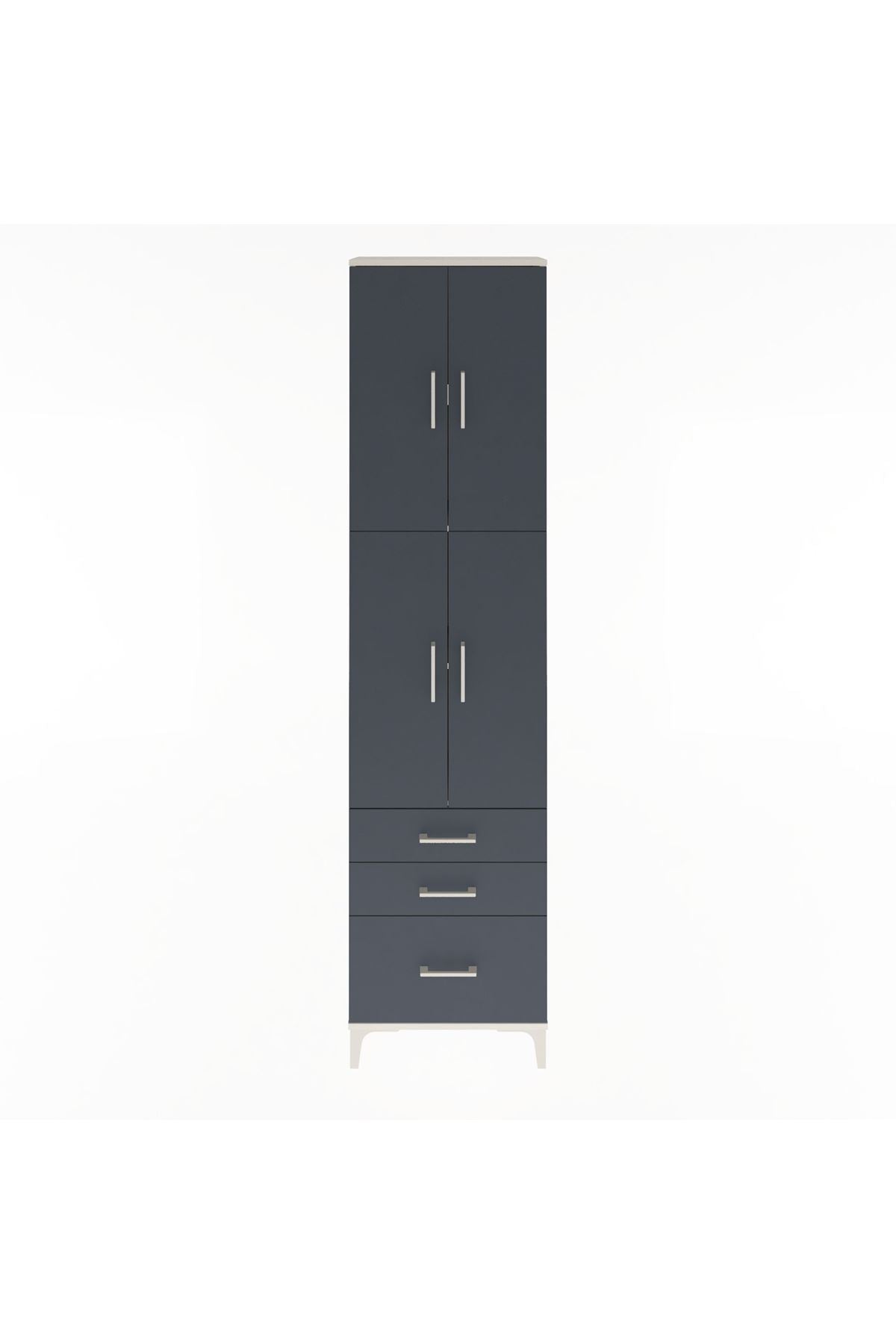 Arges Dolap 4 Raflı 3 Çekmeceli 4 Kapaklı 60x30x243 - S32M035V2A