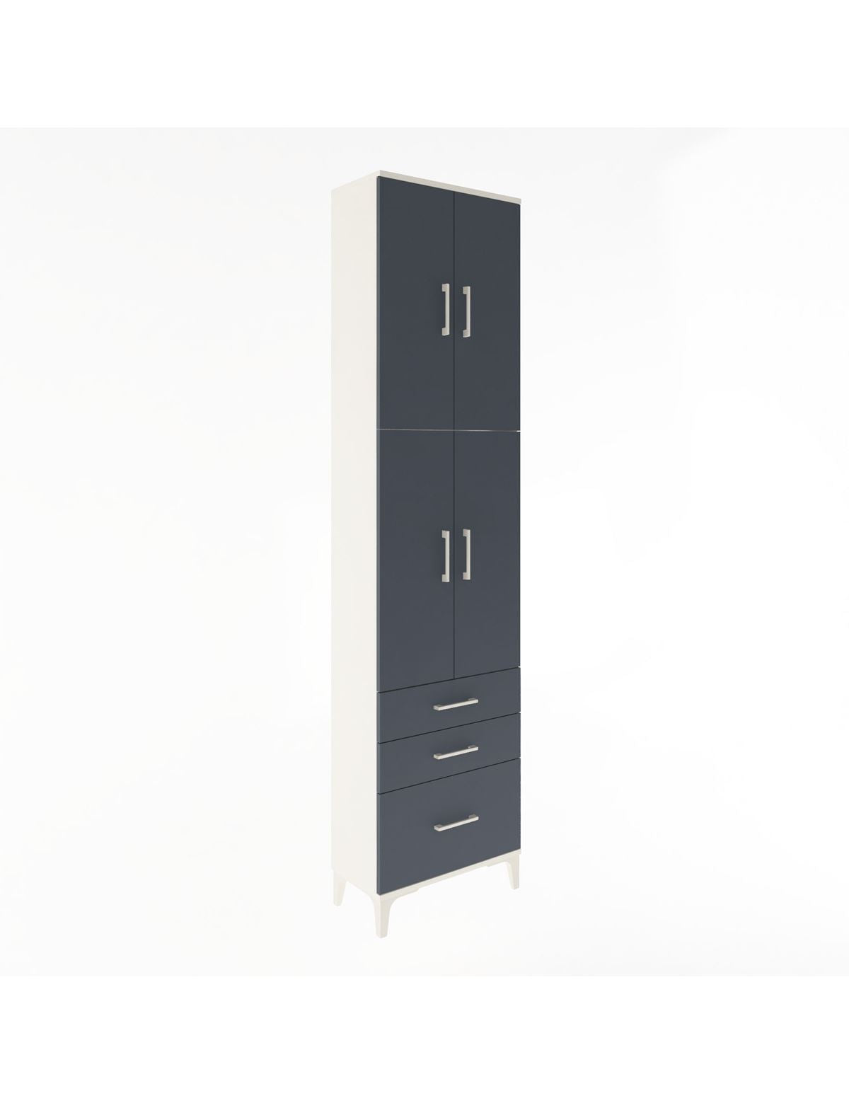 Arges Dolap 4 Raflı 3 Çekmeceli 4 Kapaklı 60x30x243 - S32M035V2A