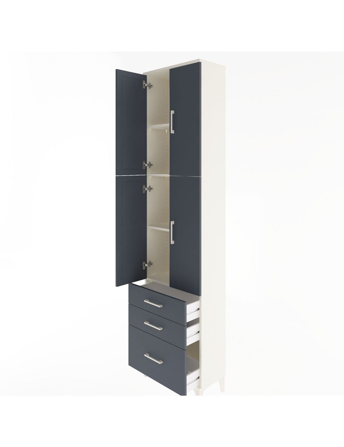 Arges Dolap 4 Raflı 3 Çekmeceli 4 Kapaklı 60x30x243 - S32M035V2A