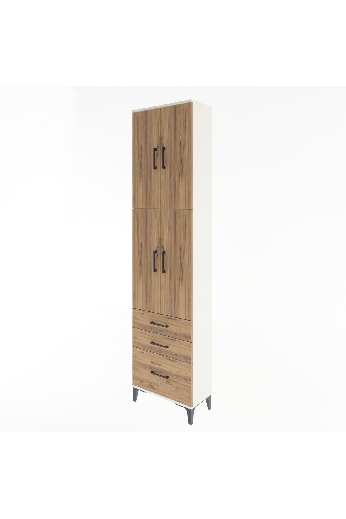Arges Dolap 4 Raflı 3 Çekmeceli 4 Kapaklı 60x30x243 - S32M035V3A
