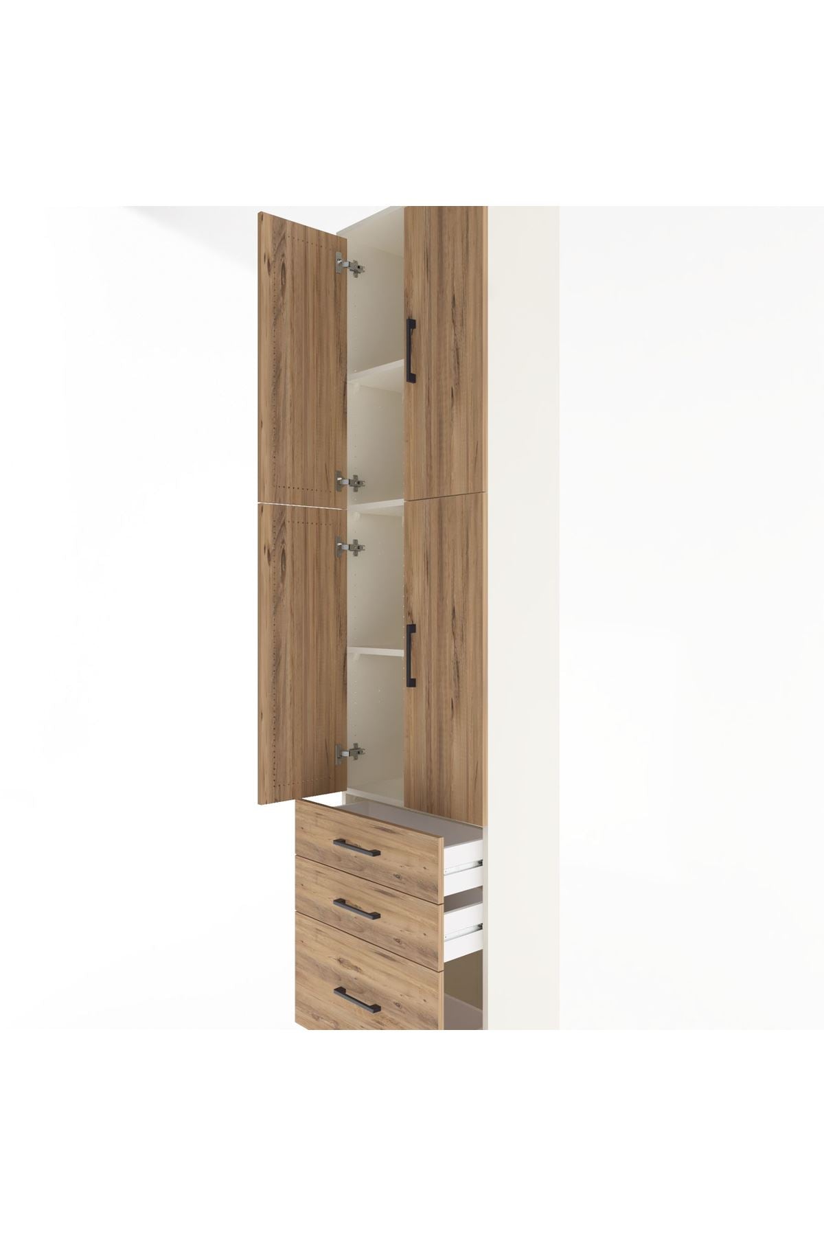 Arges Dolap 4 Raflı 3 Çekmeceli 4 Kapaklı 60x30x243 - S32M035V3A