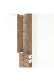 Arges Dolap 4 Raflı 3 Çekmeceli 4 Kapaklı 60x30x243 - S32M035V3A