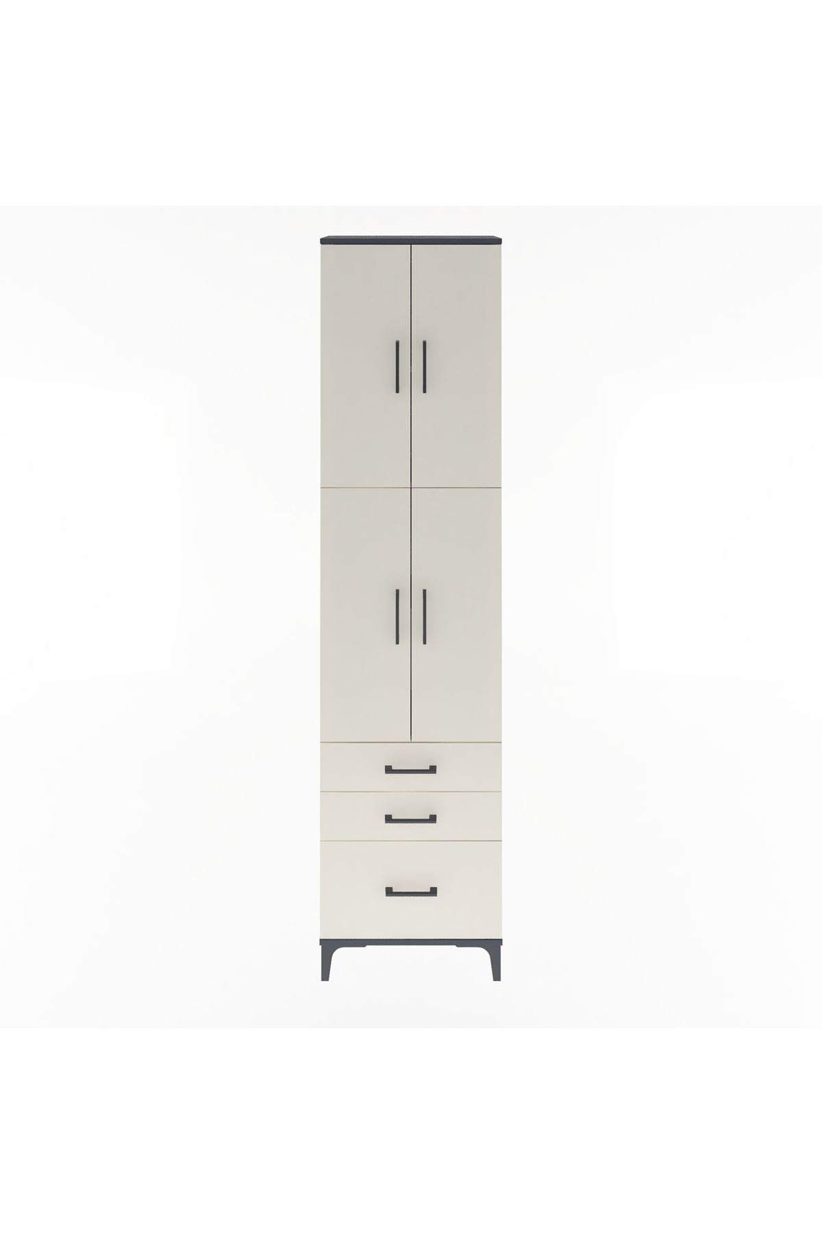 Arges Dolap 4 Raflı 3 Çekmeceli 4 Kapaklı 60x30x243 - S32M035V4A