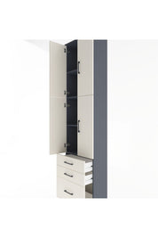 Arges Dolap 4 Raflı 3 Çekmeceli 4 Kapaklı 60x30x243 - S32M035V4A
