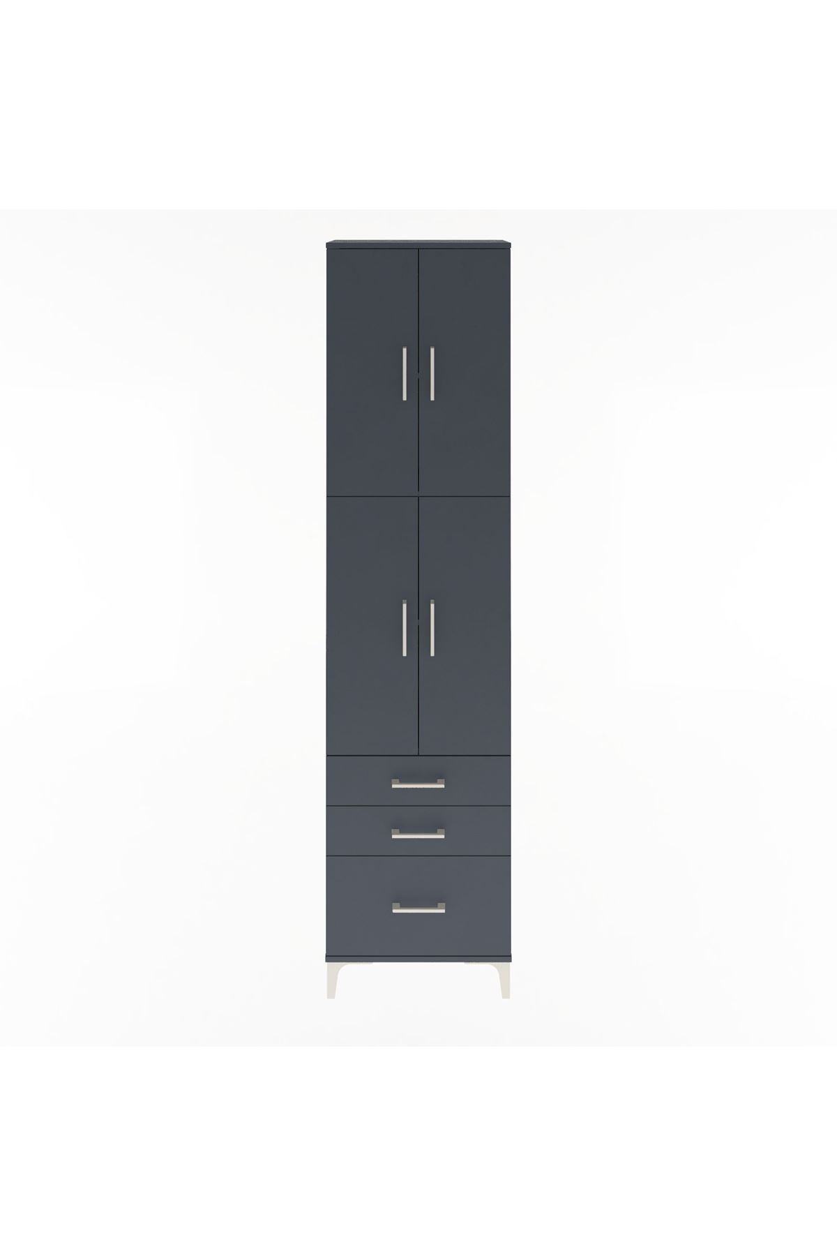 Arges Dolap 4 Raflı 3 Çekmeceli 4 Kapaklı 60x30x243 - S32M035V5A