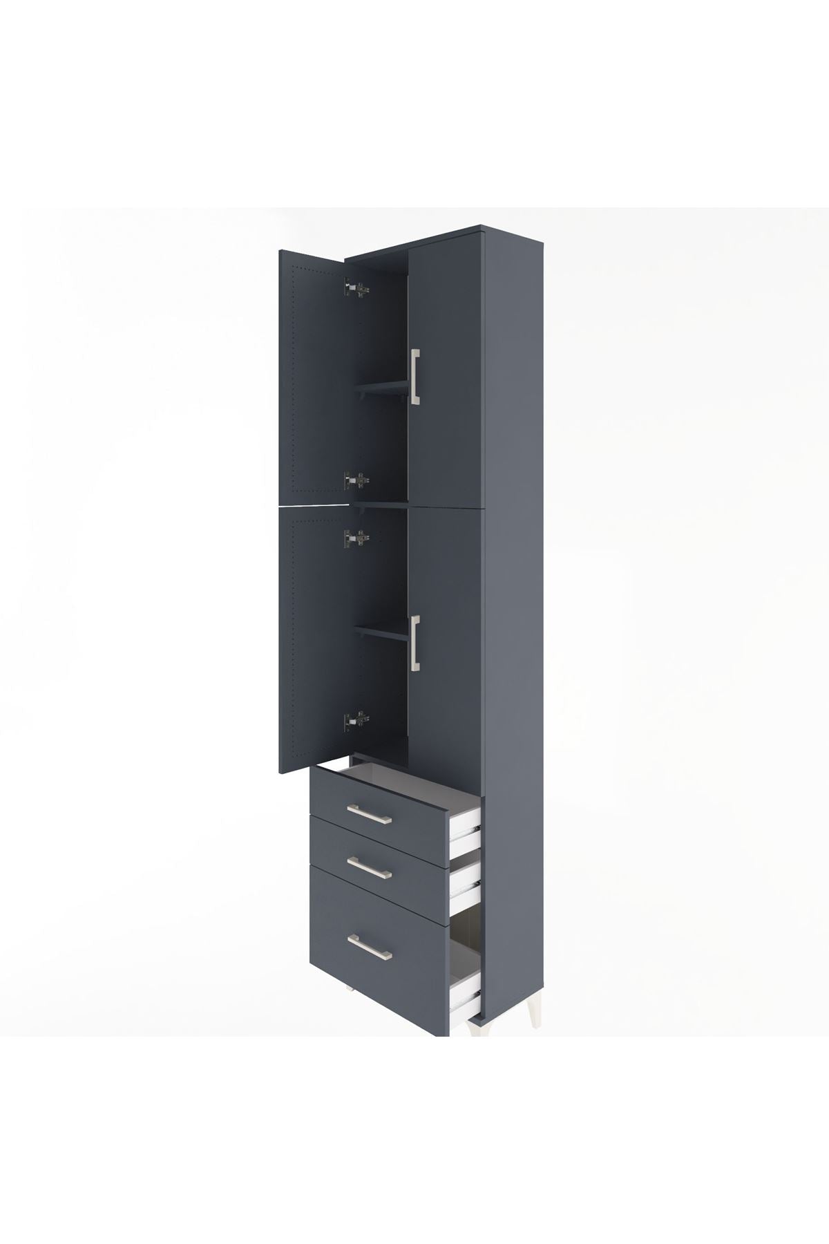 Arges Dolap 4 Raflı 3 Çekmeceli 4 Kapaklı 60x30x243 - S32M035V5A