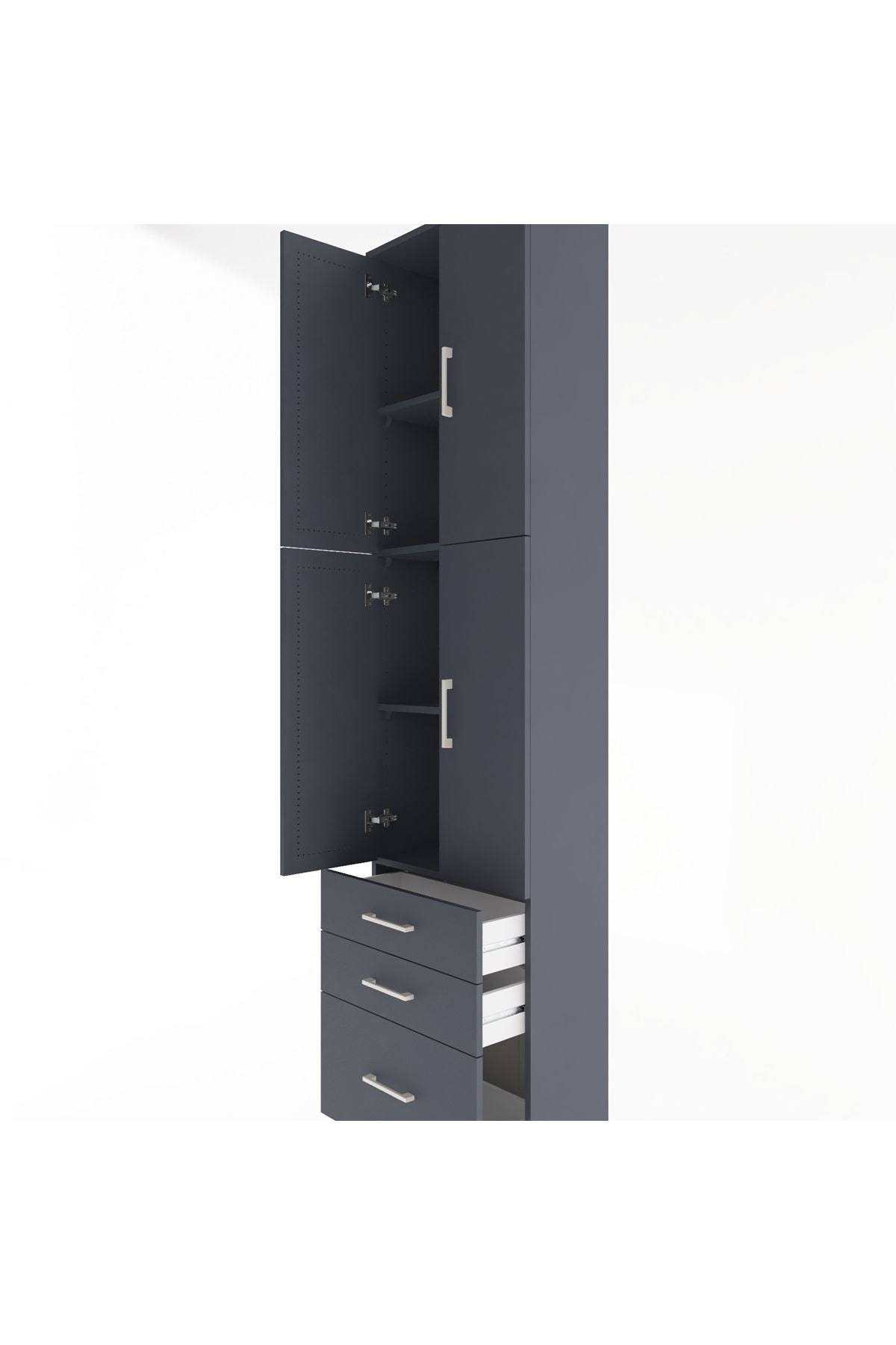 Arges Dolap 4 Raflı 3 Çekmeceli 4 Kapaklı 60x30x243 - S32M035V5A