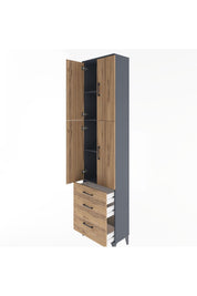 Arges Dolap 4 Raflı 3 Çekmeceli 4 Kapaklı 60x30x243 - S32M035V6A