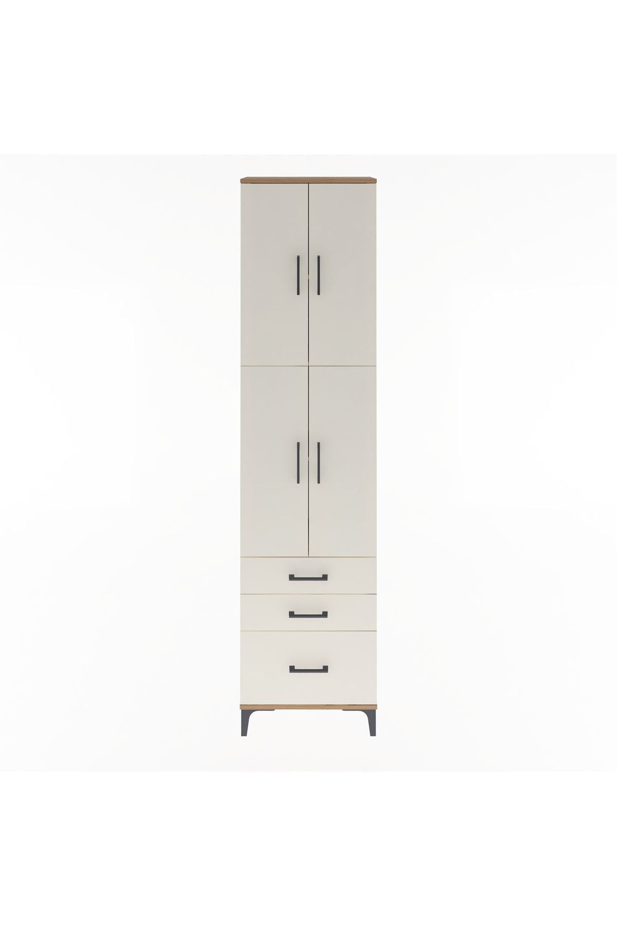 Arges Dolap 4 Raflı 3 Çekmeceli 4 Kapaklı 60x30x243 - S32M035V7A