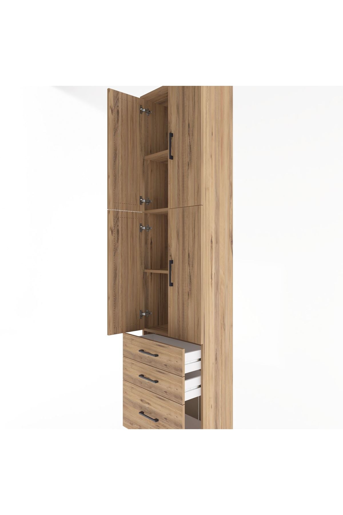 Arges Dolap 4 Raflı 3 Çekmeceli 4 Kapaklı 60x30x243 - S32M035V9A
