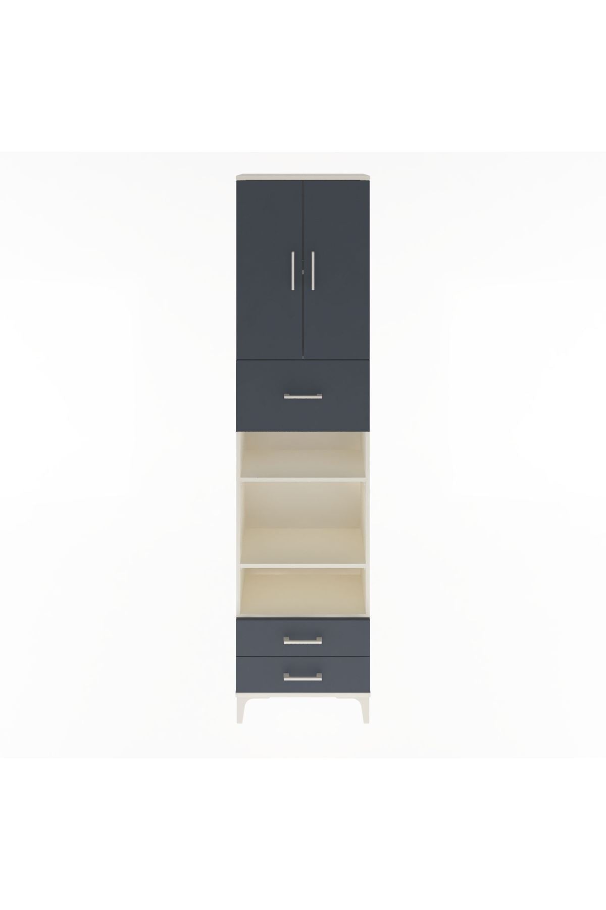 Arges Dolap 5 Raflı 3 Çekmeceli 2 Kapaklı 60x30x243 - S32M036V2A