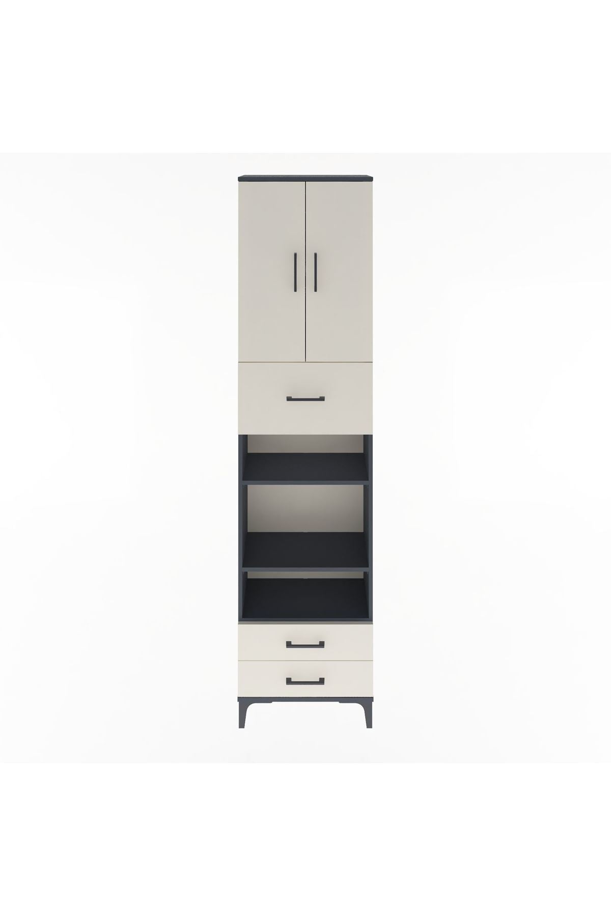 Arges Dolap 5 Raflı 3 Çekmeceli 2 Kapaklı 60x30x243 - S32M036V4A