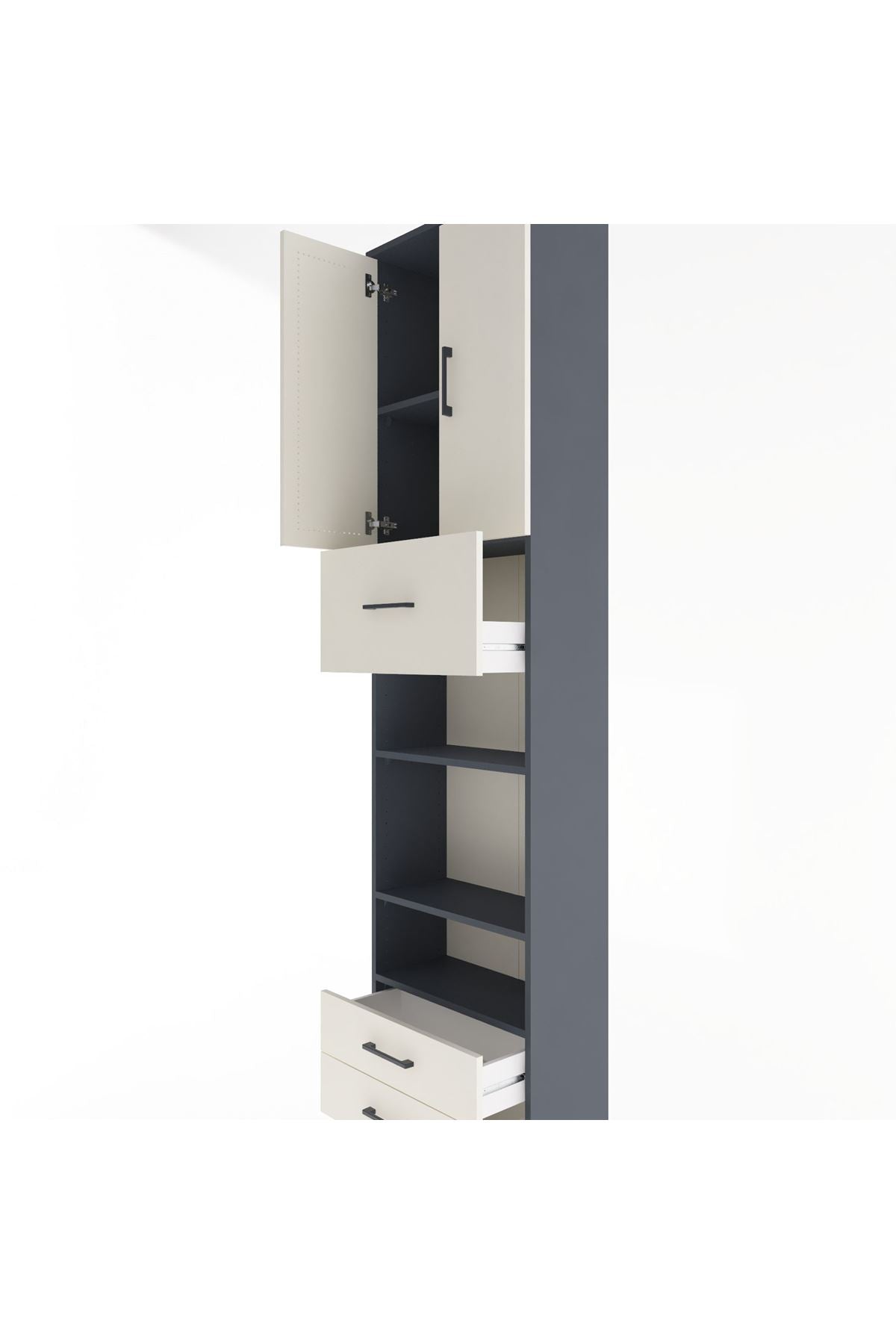 Arges Dolap 5 Raflı 3 Çekmeceli 2 Kapaklı 60x30x243 - S32M036V4A