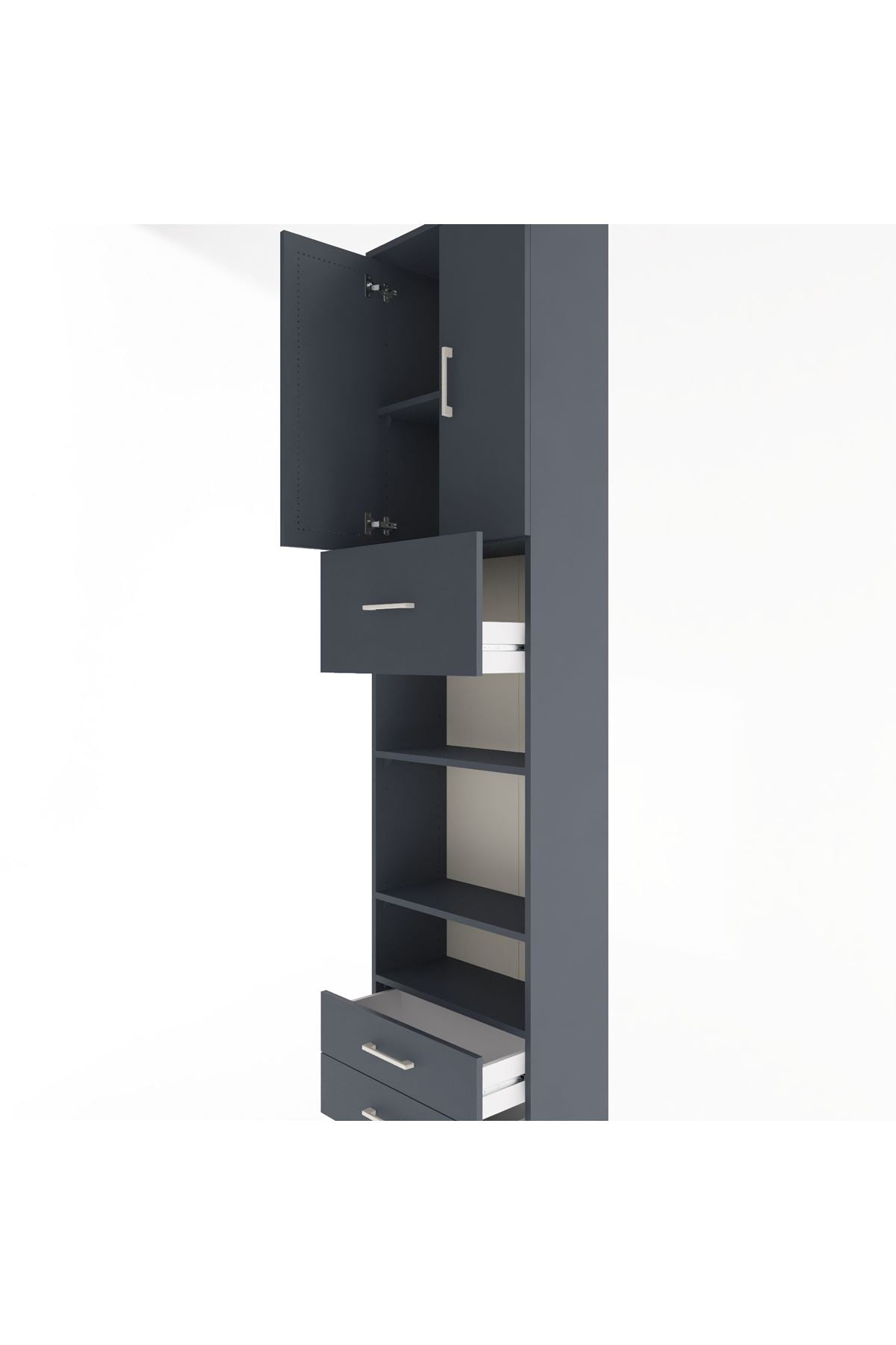Arges Dolap 5 Raflı 3 Çekmeceli 2 Kapaklı 60x30x243 - S32M036V5A