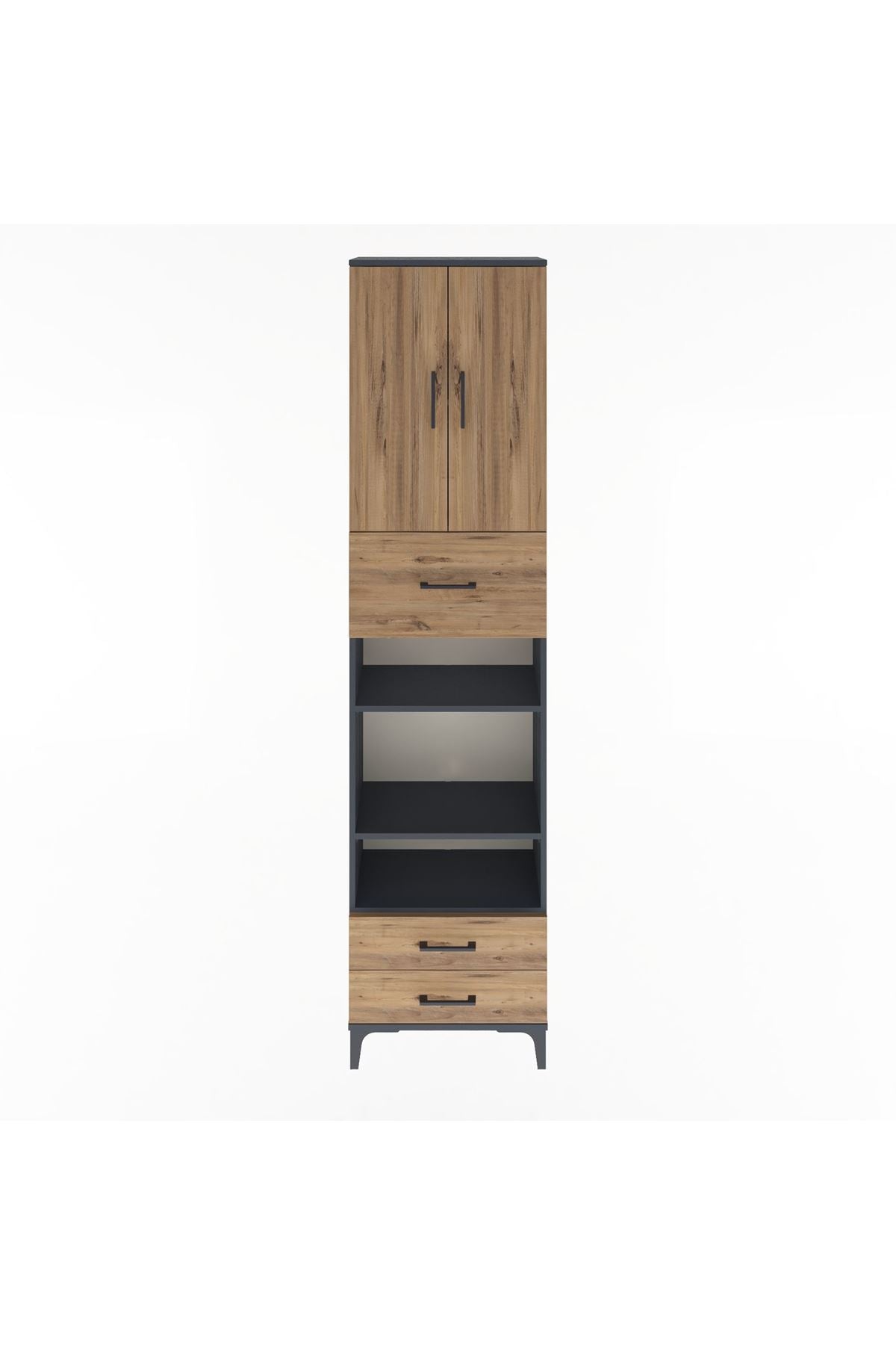 Arges Dolap 5 Raflı 3 Çekmeceli 2 Kapaklı 60x30x243 - S32M036V6A