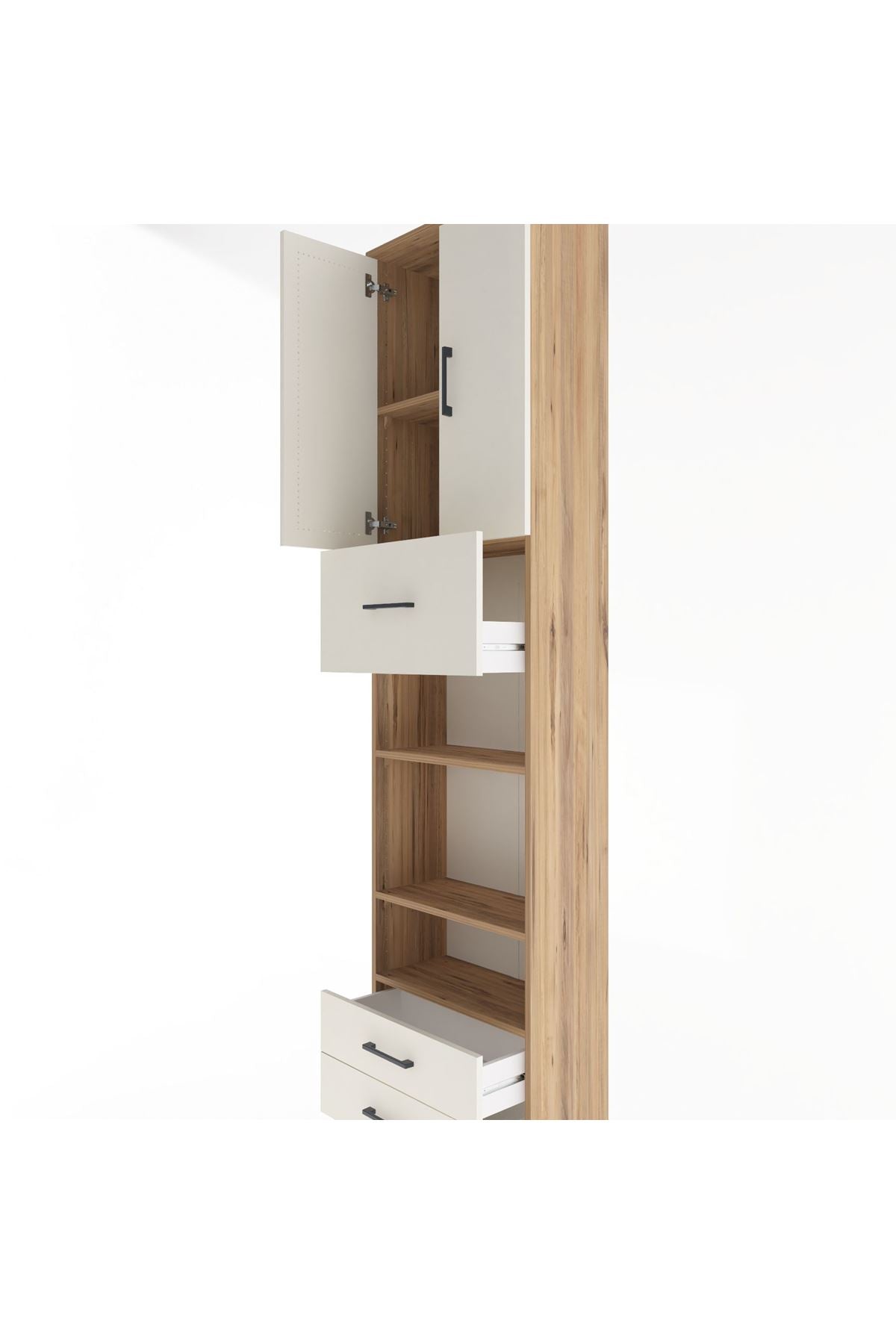 Arges Dolap 5 Raflı 3 Çekmeceli 2 Kapaklı 60x30x243 - S32M036V7A