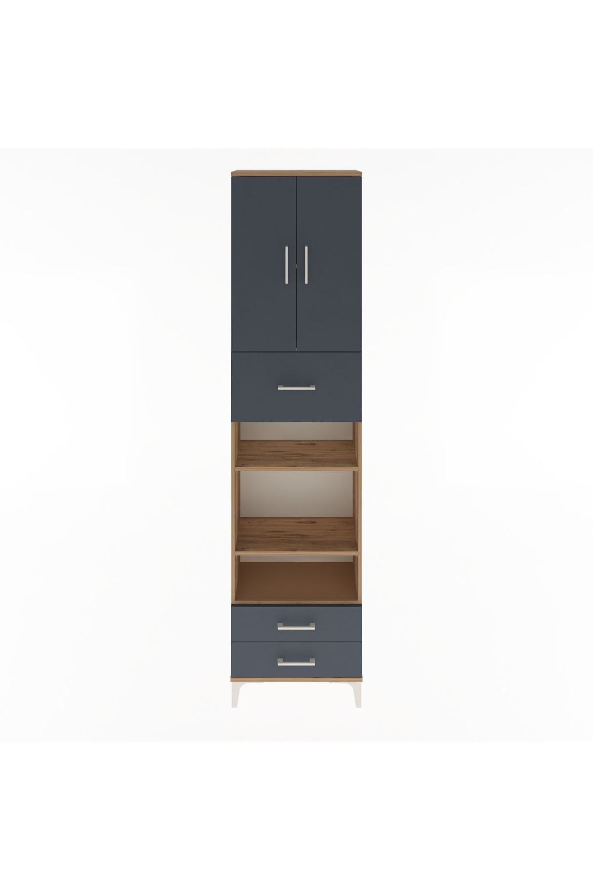 Arges Dolap 5 Raflı 3 Çekmeceli 2 Kapaklı 60x30x243 - S32M036V8A