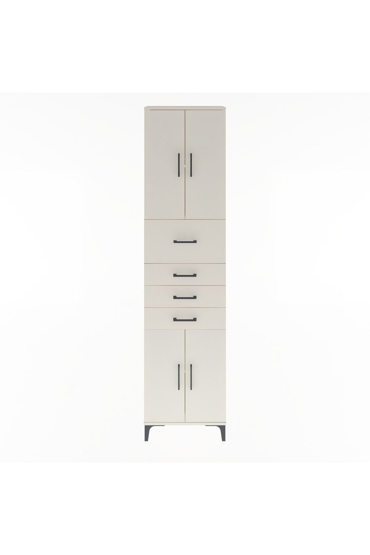 Arges Dolap 3 Raflı 4 Çekmeceli 4 Kapaklı 60x30x243 - S32M037V1A