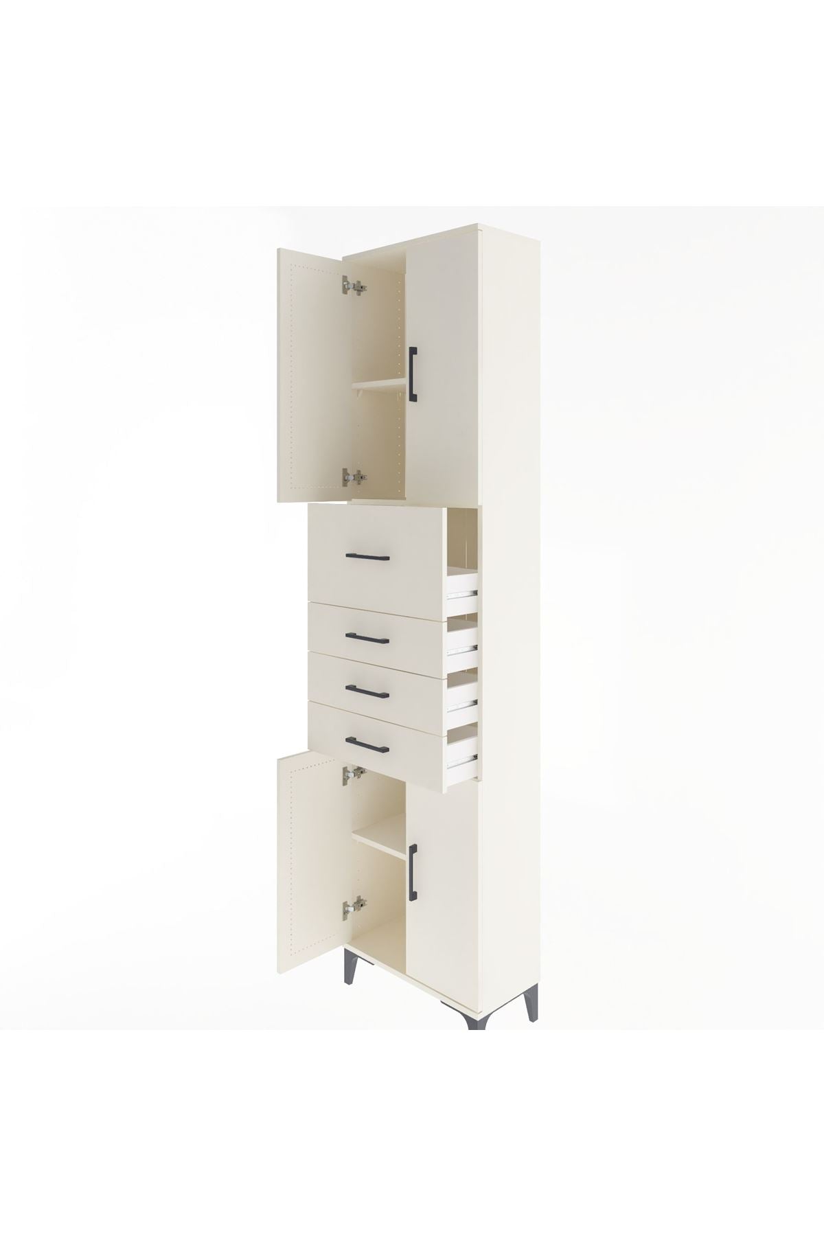 Arges Dolap 3 Raflı 4 Çekmeceli 4 Kapaklı 60x30x243 - S32M037V1A