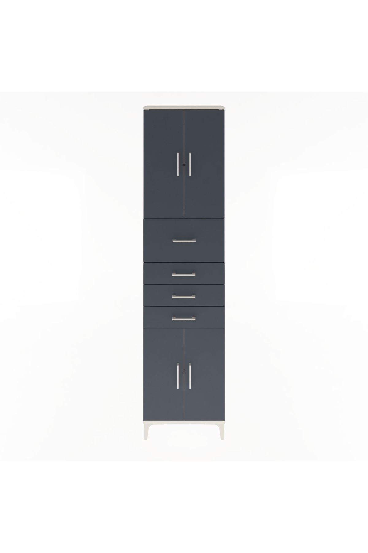 Arges Dolap 3 Raflı 4 Çekmeceli 4 Kapaklı 60x30x243 - S32M037V2A