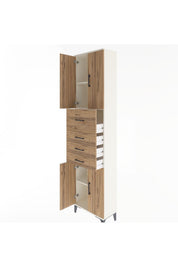 Arges Dolap 3 Raflı 4 Çekmeceli 4 Kapaklı 60x30x243 - S32M037V3A