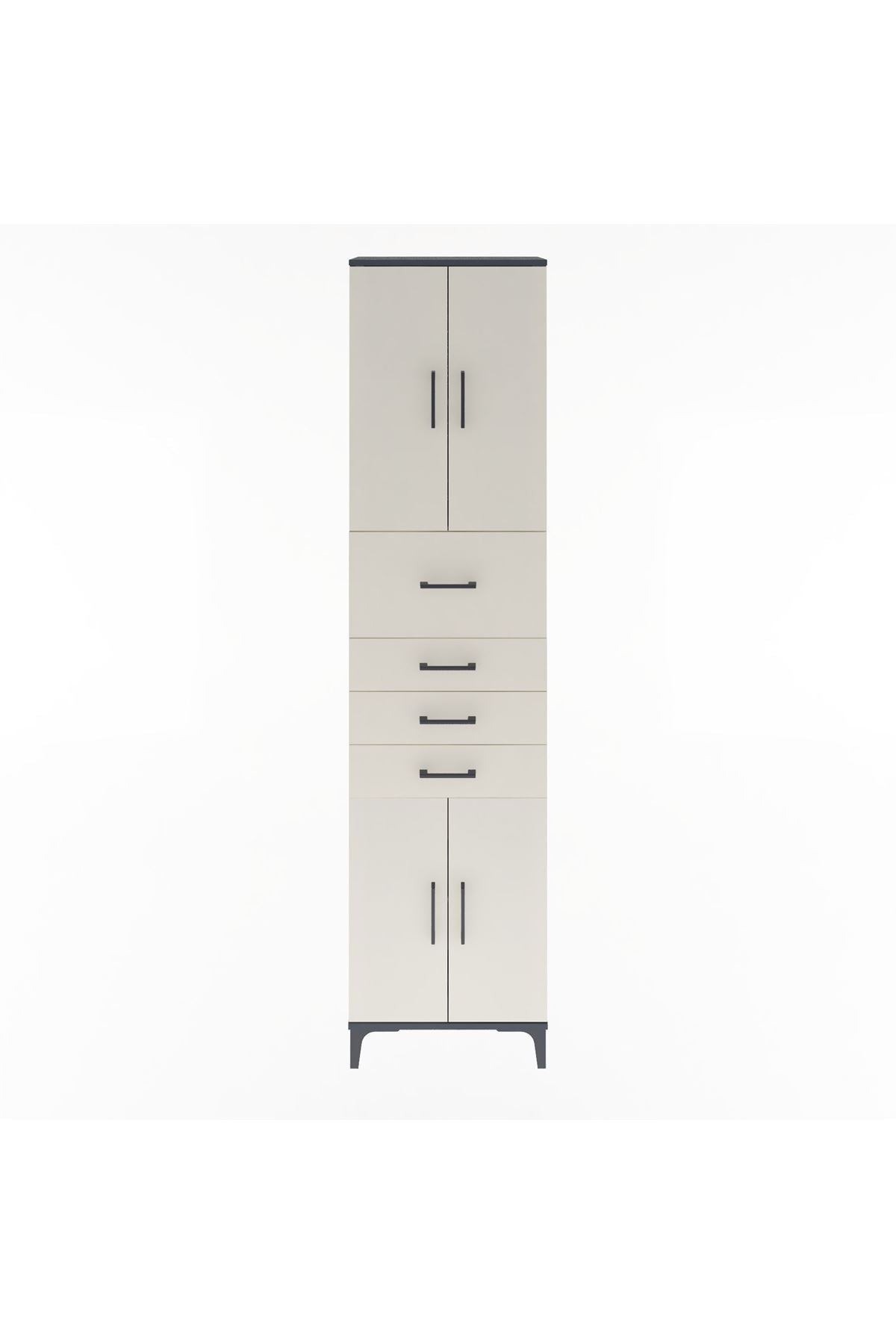 Arges Dolap 3 Raflı 4 Çekmeceli 4 Kapaklı 60x30x243 - S32M037V4A