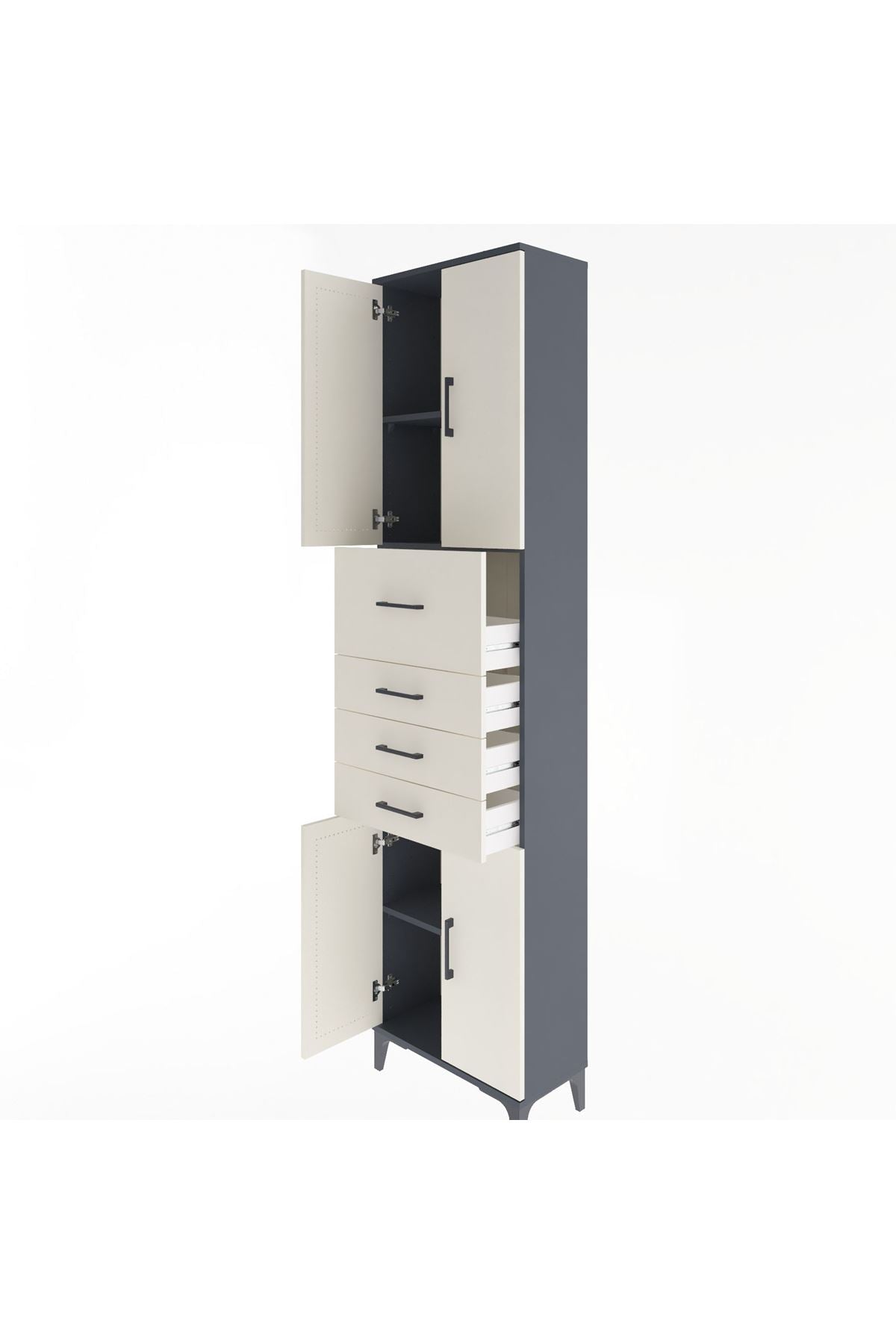 Arges Dolap 3 Raflı 4 Çekmeceli 4 Kapaklı 60x30x243 - S32M037V4A