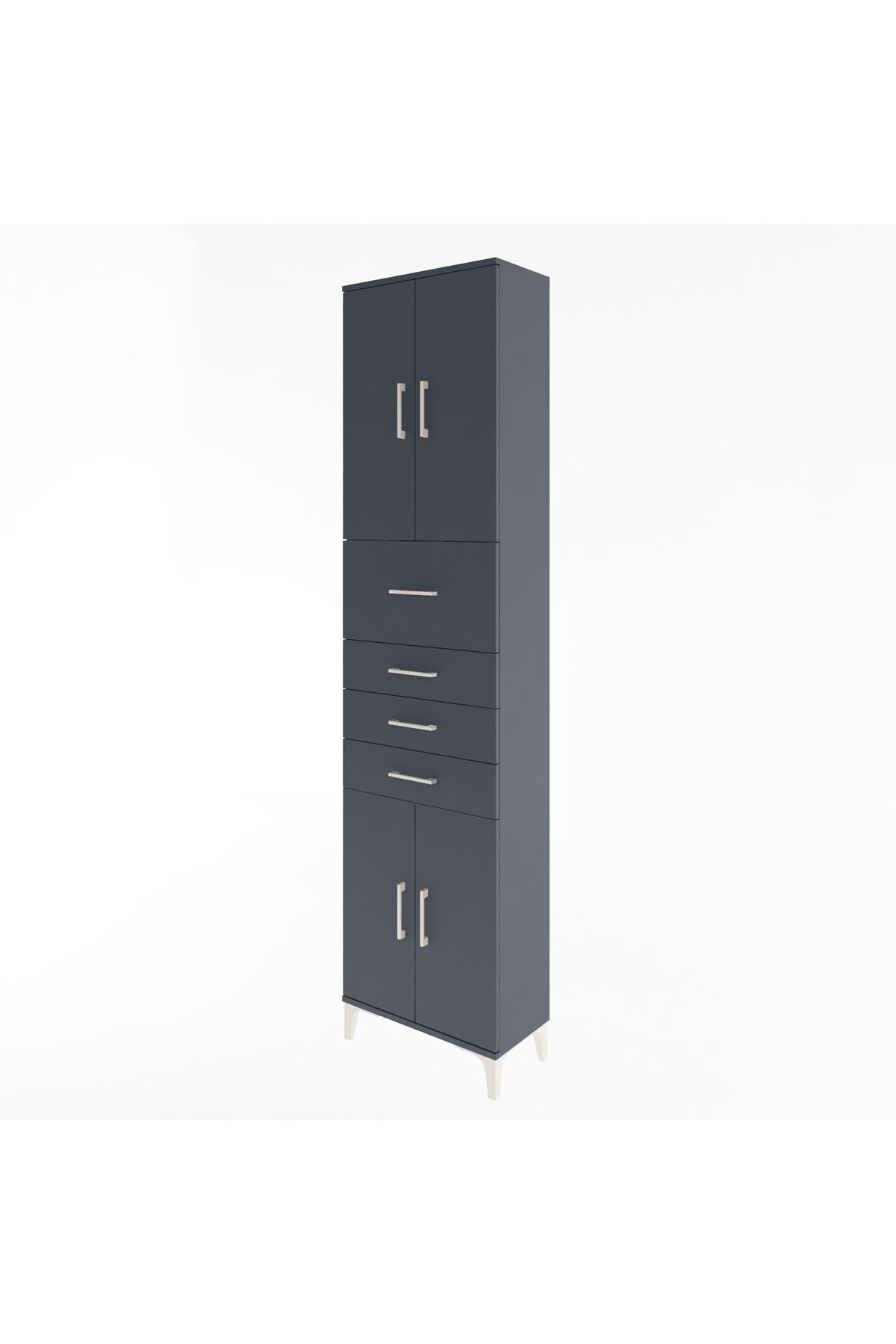 Arges Dolap 3 Raflı 4 Çekmeceli 4 Kapaklı 60x30x243 - S32M037V5A