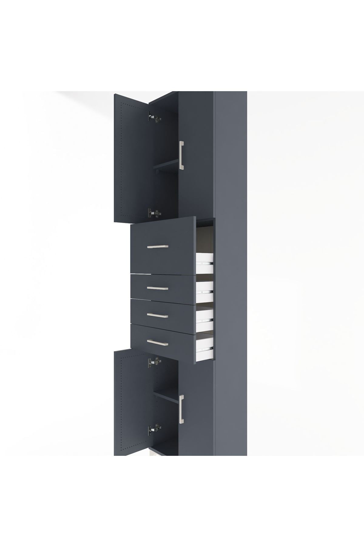 Arges Dolap 3 Raflı 4 Çekmeceli 4 Kapaklı 60x30x243 - S32M037V5A