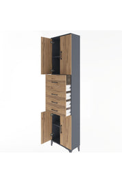 Arges Dolap 3 Raflı 4 Çekmeceli 4 Kapaklı 60x30x243 - S32M037V6A