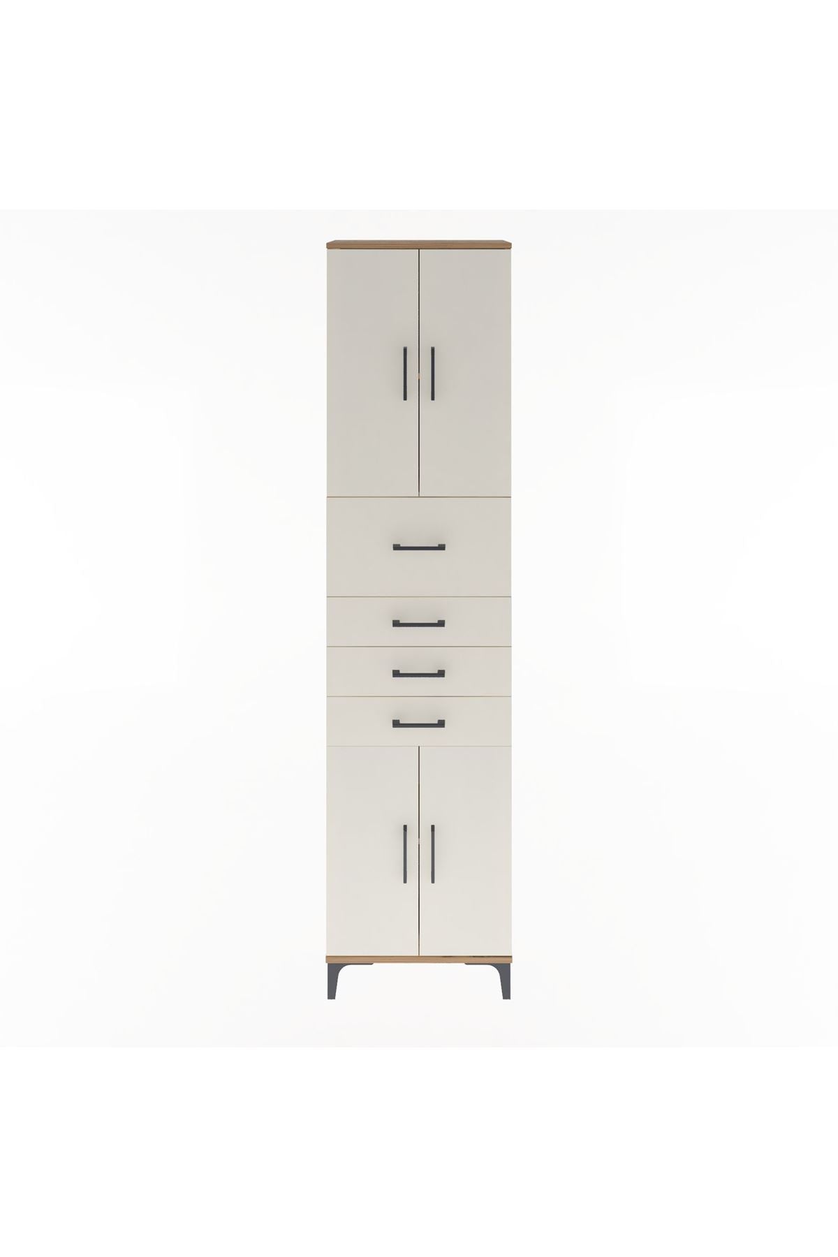 Arges Dolap 3 Raflı 4 Çekmeceli 4 Kapaklı 60x30x243 - S32M037V7A
